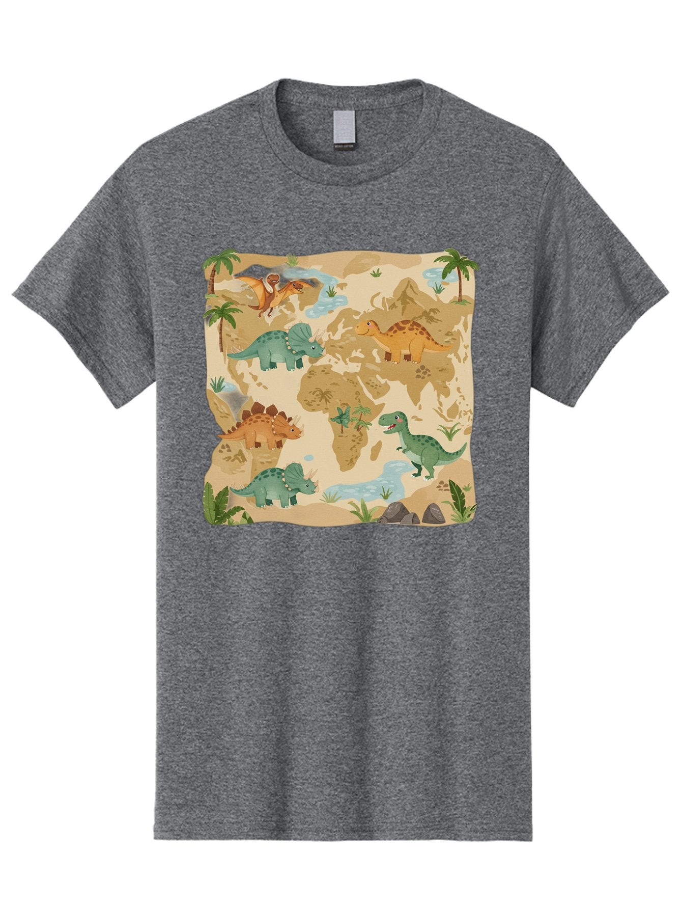 Dinosaur-World-Map Men'S Graphic Tee, 100% Cotton, Comfortable Casual Summer Wear, Machine Washable, Vintage Camera, Old Camera, Antique Camera, Black Camera, Classic Photography, Photography Equipment, Nostalgic Device, Film Camera, Baf035 12