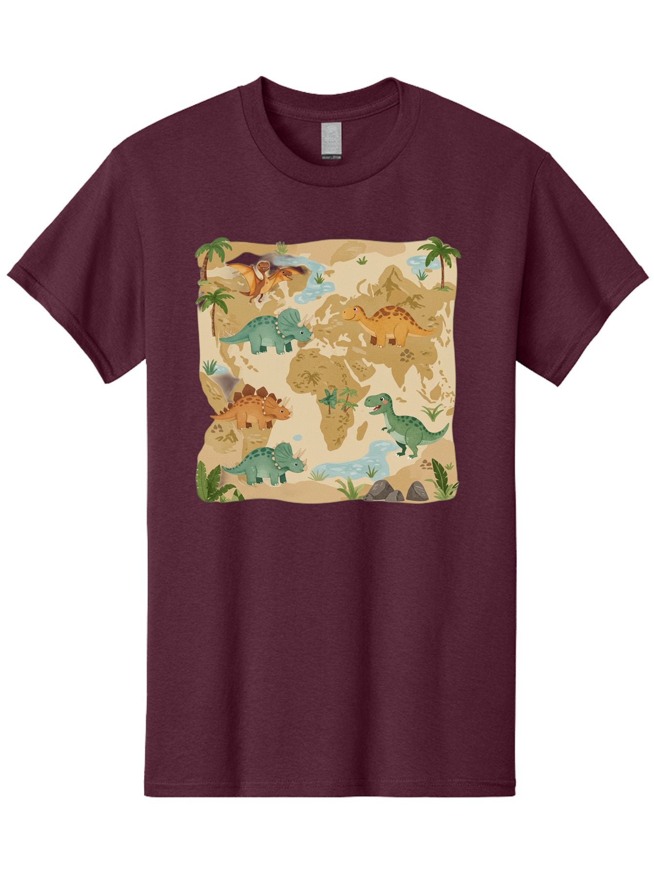 Dinosaur-World-Map Men'S Graphic Tee, 100% Cotton, Comfortable Casual Summer Wear, Machine Washable, Vintage Camera, Old Camera, Antique Camera, Black Camera, Classic Photography, Photography Equipment, Nostalgic Device, Film Camera, Baf035 5