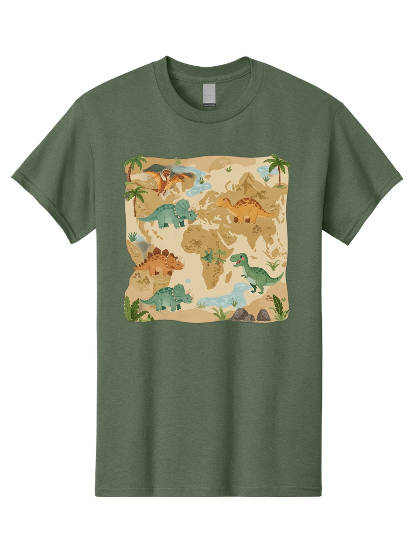 Dinosaur-World-Map Men'S Graphic Tee, 100% Cotton, Comfortable Casual Summer Wear, Machine Washable, Vintage Camera, Old Camera, Antique Camera, Black Camera, Classic Photography, Photography Equipment, Nostalgic Device, Film Camera, Baf035 10