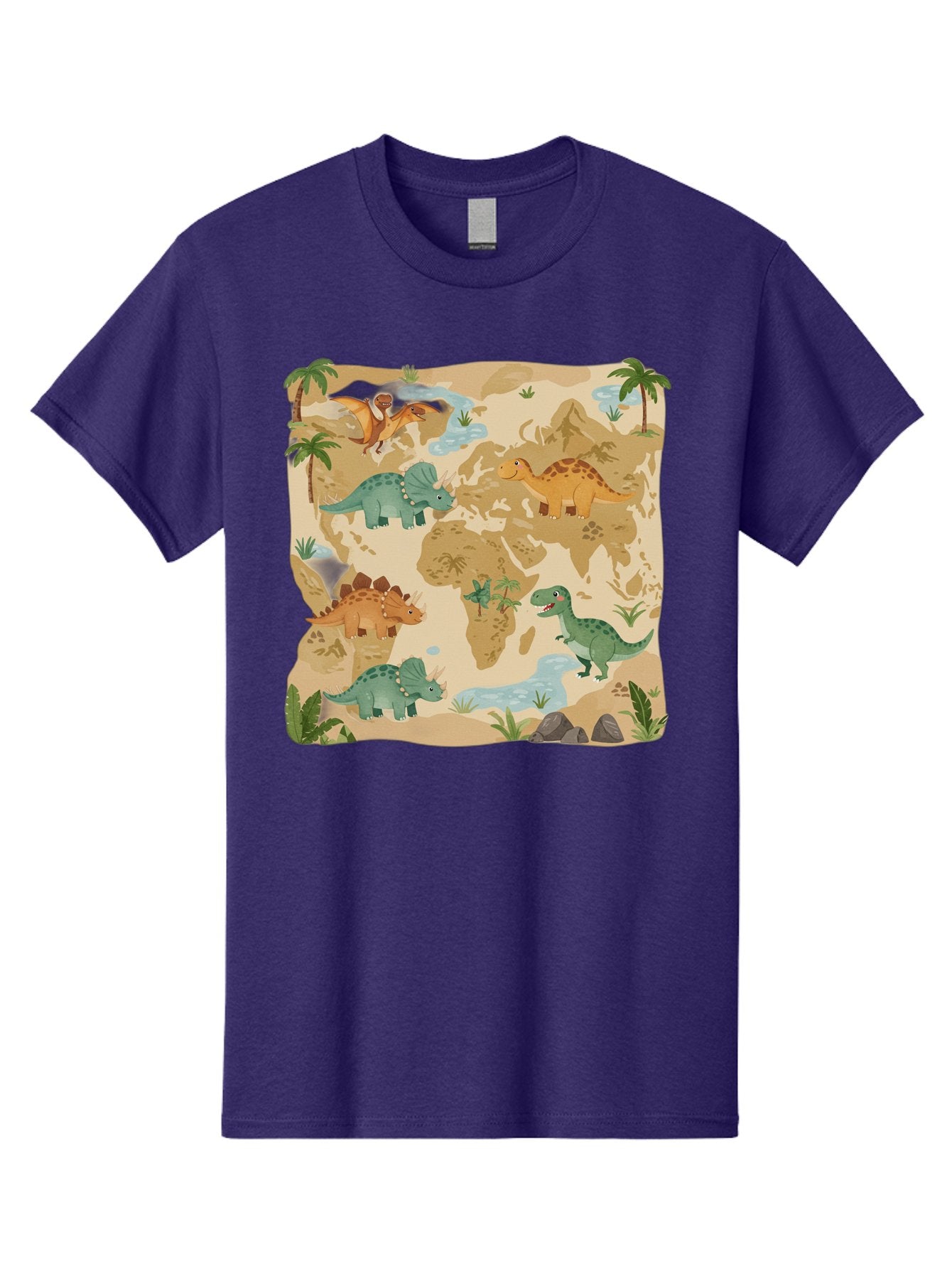 Dinosaur-World-Map Men'S Graphic Tee, 100% Cotton, Comfortable Casual Summer Wear, Machine Washable, Vintage Camera, Old Camera, Antique Camera, Black Camera, Classic Photography, Photography Equipment, Nostalgic Device, Film Camera, Baf035