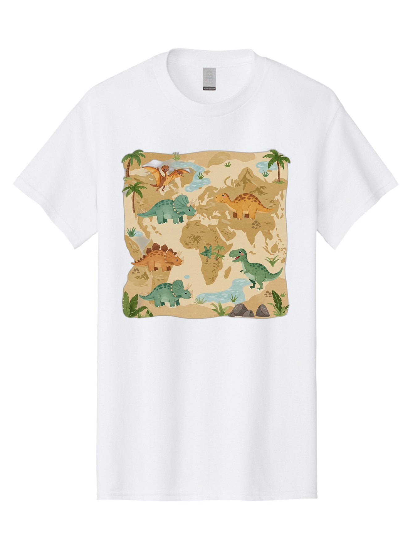 Dinosaur-World-Map Men'S Graphic Tee, 100% Cotton, Comfortable Casual Summer Wear, Machine Washable, Vintage Camera, Old Camera, Antique Camera, Black Camera, Classic Photography, Photography Equipment, Nostalgic Device, Film Camera, Baf035 8