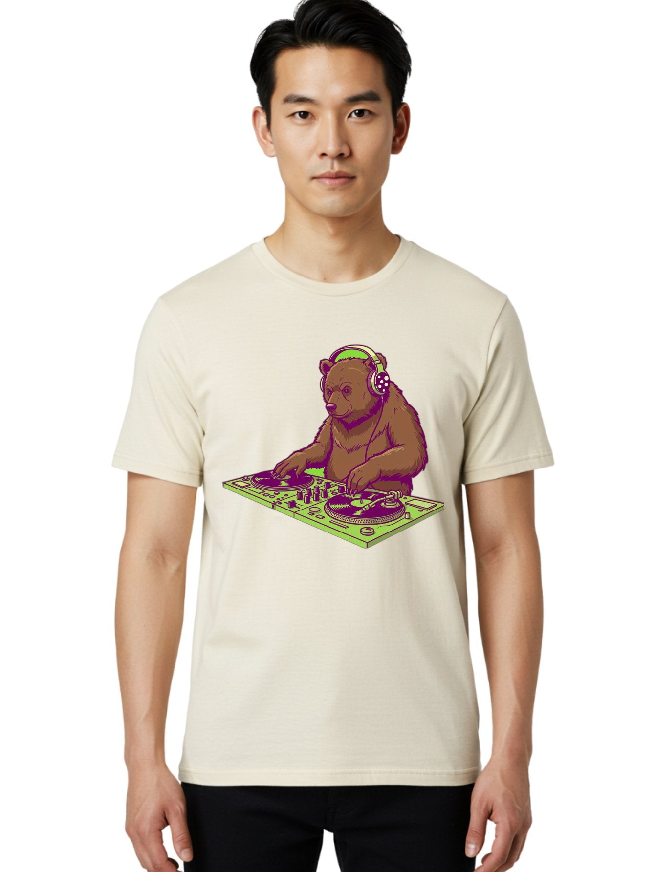 Dj-Bear-3 Men'S Graphic Tee, 100% Cotton, Comfortable Casual Summer Wear, Machine Washable, Vintage Camera, Old Camera, Antique Camera, Black Camera, Classic Photography, Photography Equipment, Nostalgic Device, Film Camera, Camera Art Baf038 25