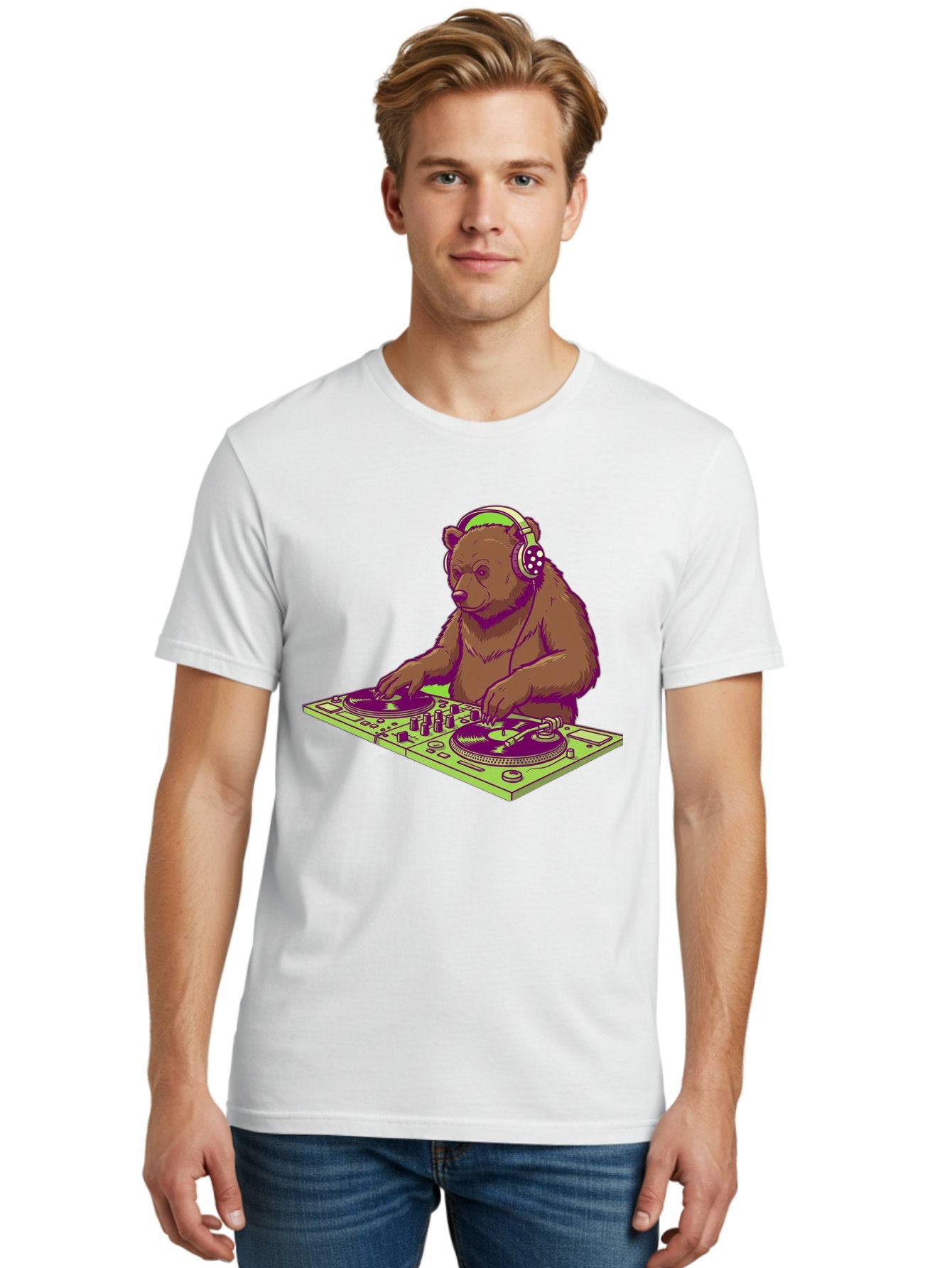 Dj-Bear-3 Men'S Graphic Tee, 100% Cotton, Comfortable Casual Summer Wear, Machine Washable, Vintage Camera, Old Camera, Antique Camera, Black Camera, Classic Photography, Photography Equipment, Nostalgic Device, Film Camera, Camera Art Baf038 21