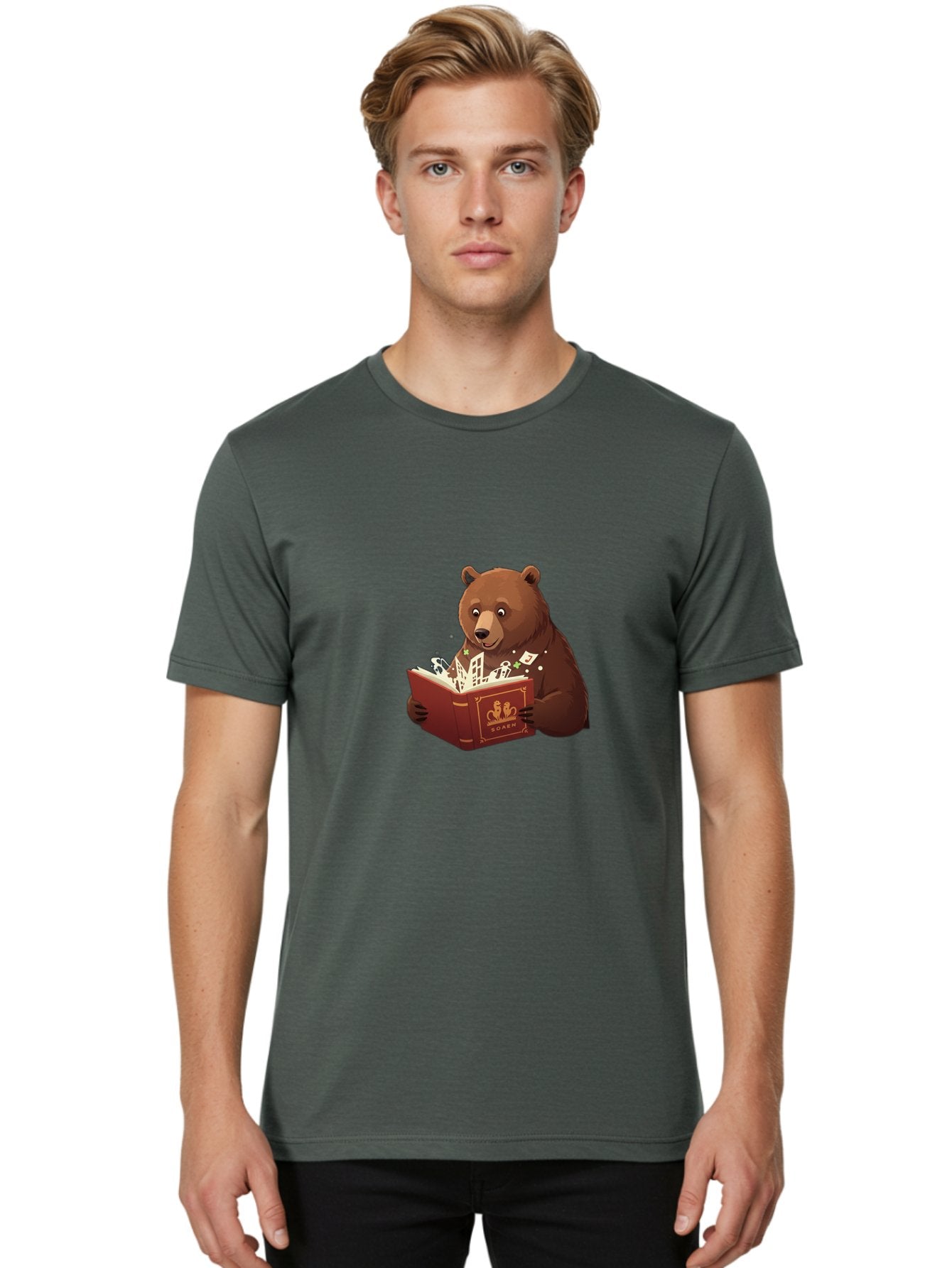 Eden-Bear-Reading-Book Men'S Graphic Tee, 100% Cotton, Comfortable Casual Summer Wear, Machine Washable, Vintage Camera, Old Camera, Antique Camera, Black Camera, Classic Photography, Photography Equipment, Nostalgic Device, Film Camera, Baf054 19
