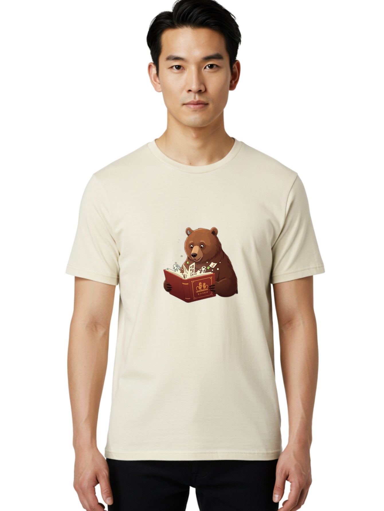 Eden-Bear-Reading-Book Men'S Graphic Tee, 100% Cotton, Comfortable Casual Summer Wear, Machine Washable, Vintage Camera, Old Camera, Antique Camera, Black Camera, Classic Photography, Photography Equipment, Nostalgic Device, Film Camera, Baf054 17