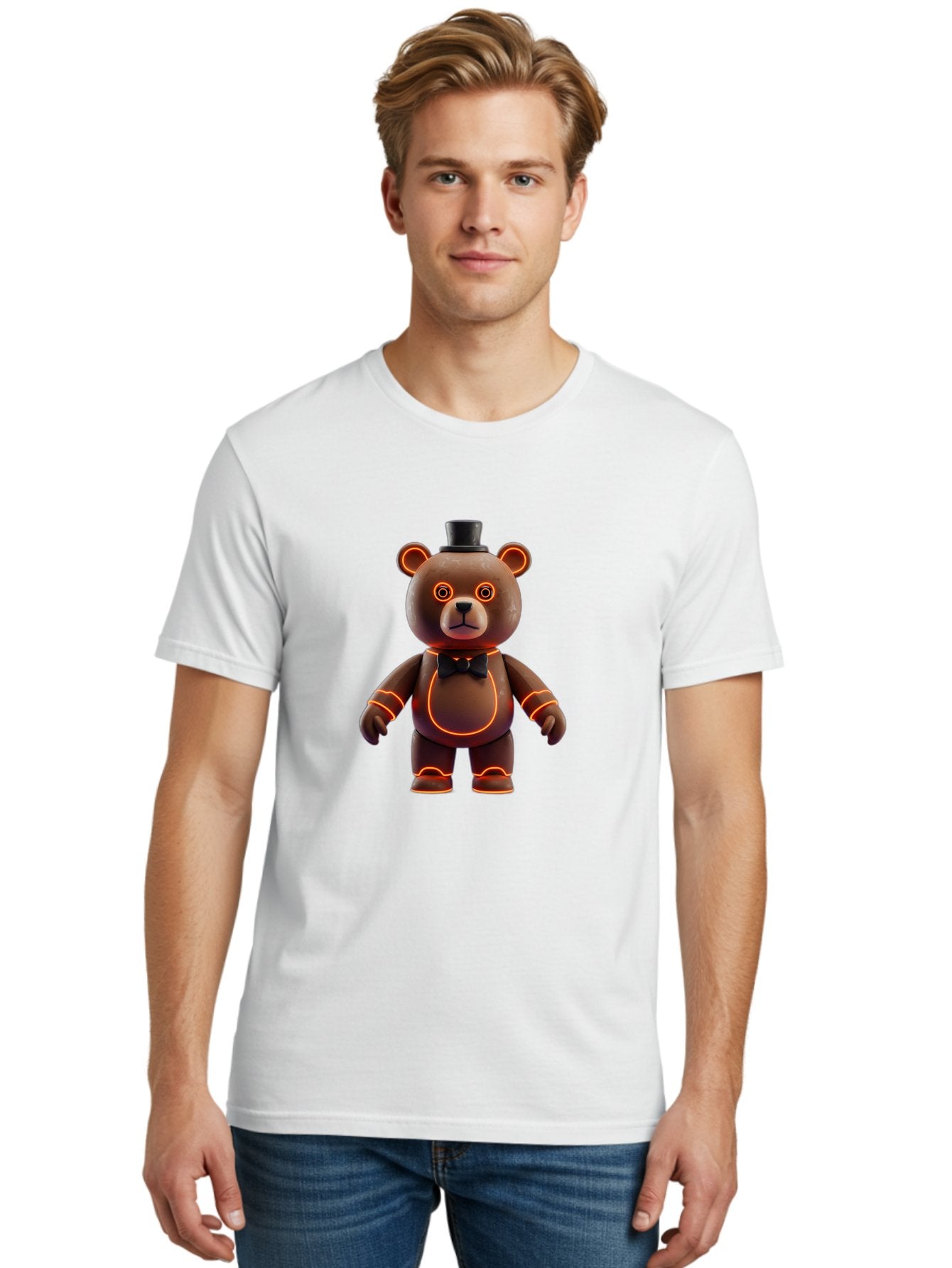 Five-Nights-At-Freddy-S-Bear-1 Men'S Graphic Tee, 100% Cotton, Comfortable Casual Summer Wear, Machine Washable, Vintage Camera, Old Camera, Antique Camera, Black Camera, Classic Photography, Photography Equipment, Nostalgic Device, Baf065 24