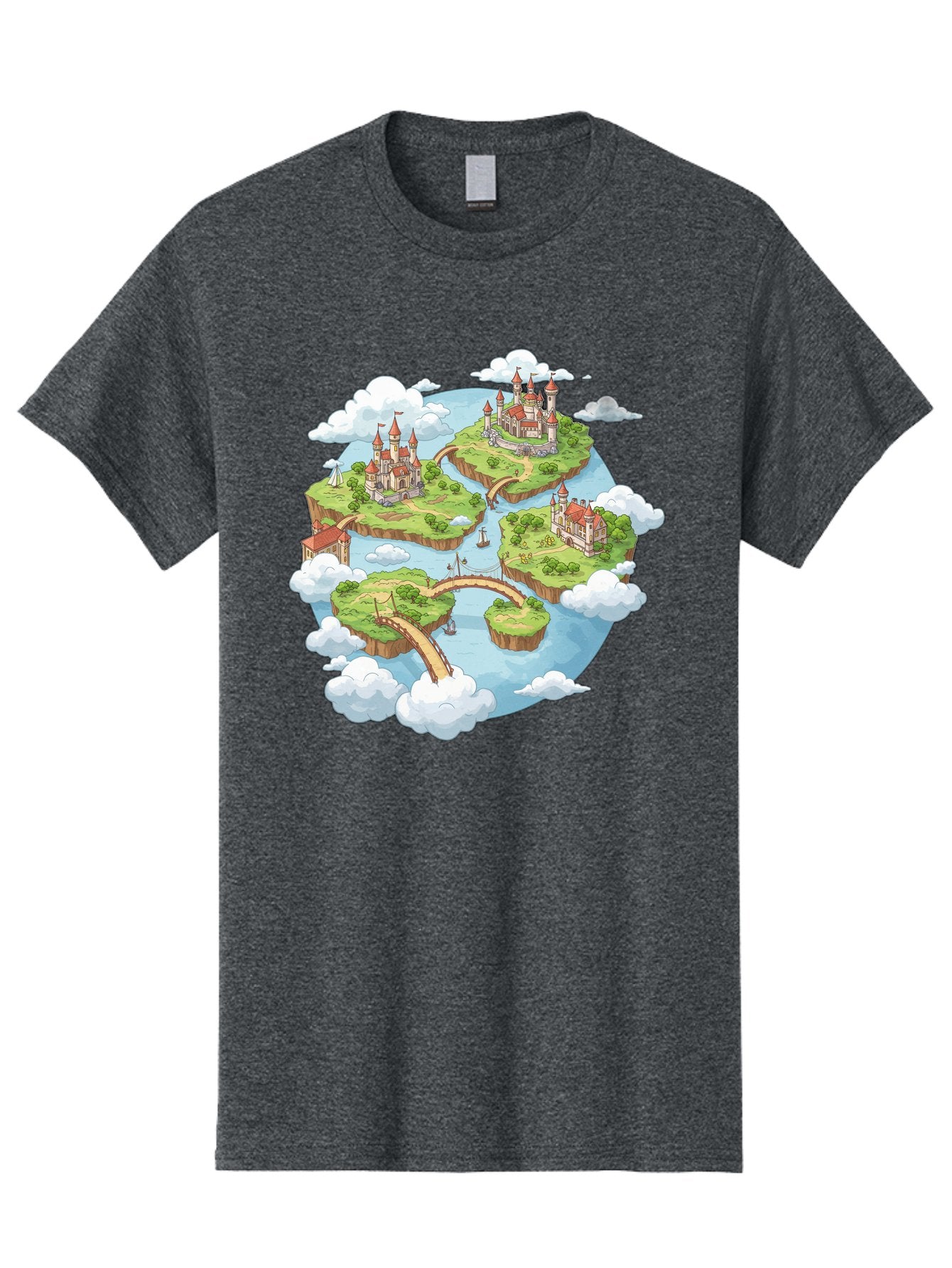 Floating-Islands-With-Castles Men'S Graphic Tee, 100% Cotton, Comfortable Casual Summer Wear, Machine Washable, Vintage Camera, Old Camera, Antique Camera, Black Camera, Classic Photography, Photography Equipment, Nostalgic Device, Baf074 6