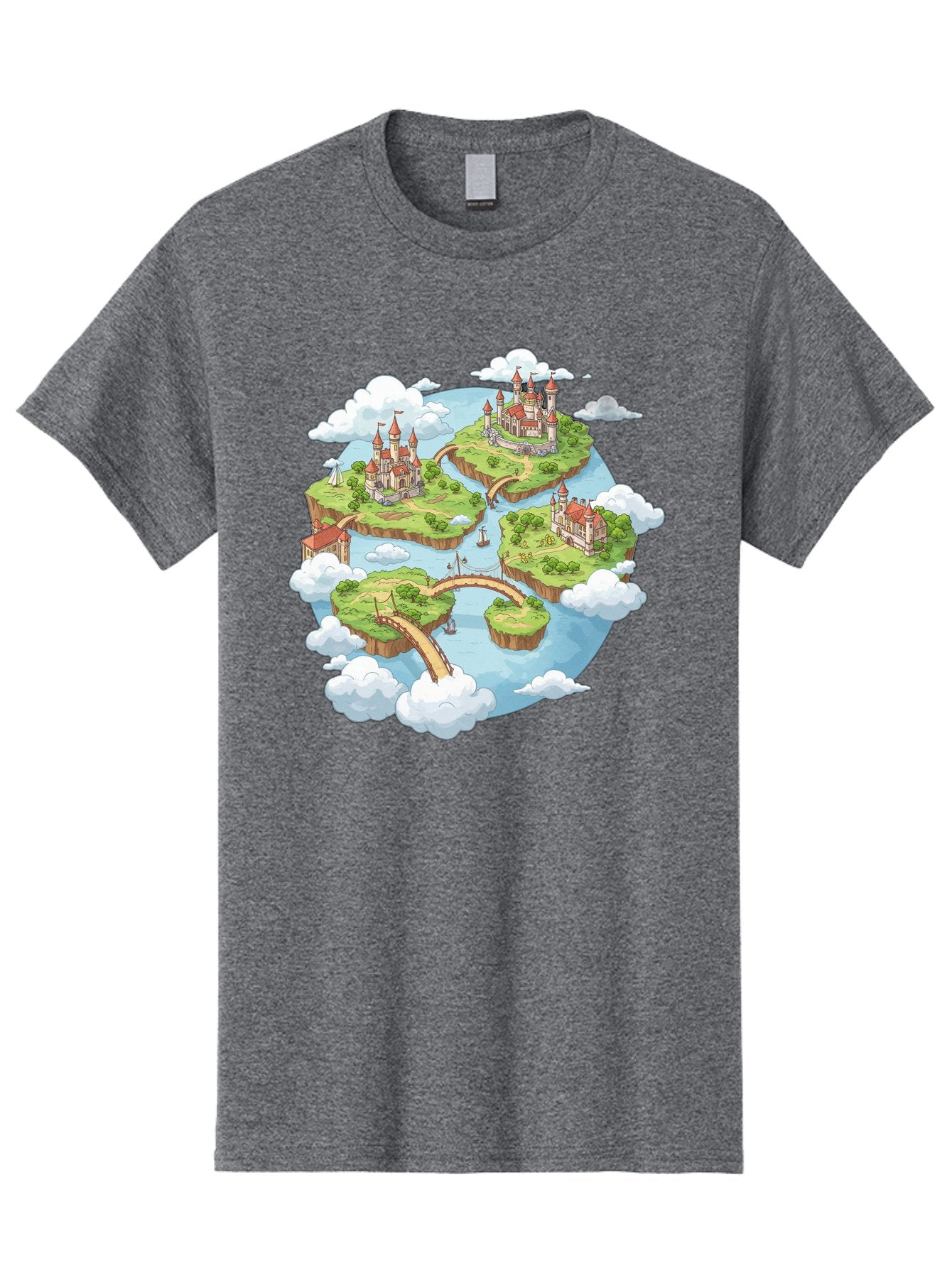 Floating-Islands-With-Castles Men'S Graphic Tee, 100% Cotton, Comfortable Casual Summer Wear, Machine Washable, Vintage Camera, Old Camera, Antique Camera, Black Camera, Classic Photography, Photography Equipment, Nostalgic Device, Baf074 3