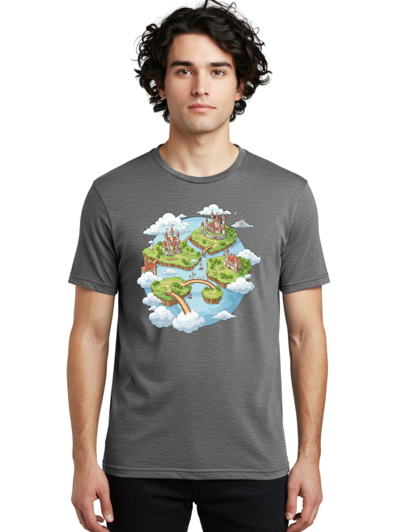 Floating-Islands-With-Castles Men'S Graphic Tee, 100% Cotton, Comfortable Casual Summer Wear, Machine Washable, Vintage Camera, Old Camera, Antique Camera, Black Camera, Classic Photography, Photography Equipment, Nostalgic Device, Baf074 22