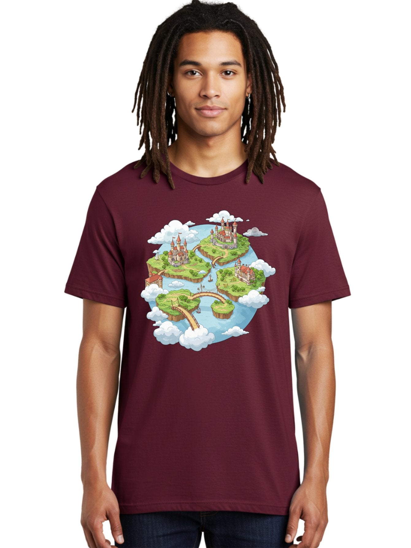 Floating-Islands-With-Castles Men'S Graphic Tee, 100% Cotton, Comfortable Casual Summer Wear, Machine Washable, Vintage Camera, Old Camera, Antique Camera, Black Camera, Classic Photography, Photography Equipment, Nostalgic Device, Baf074 28
