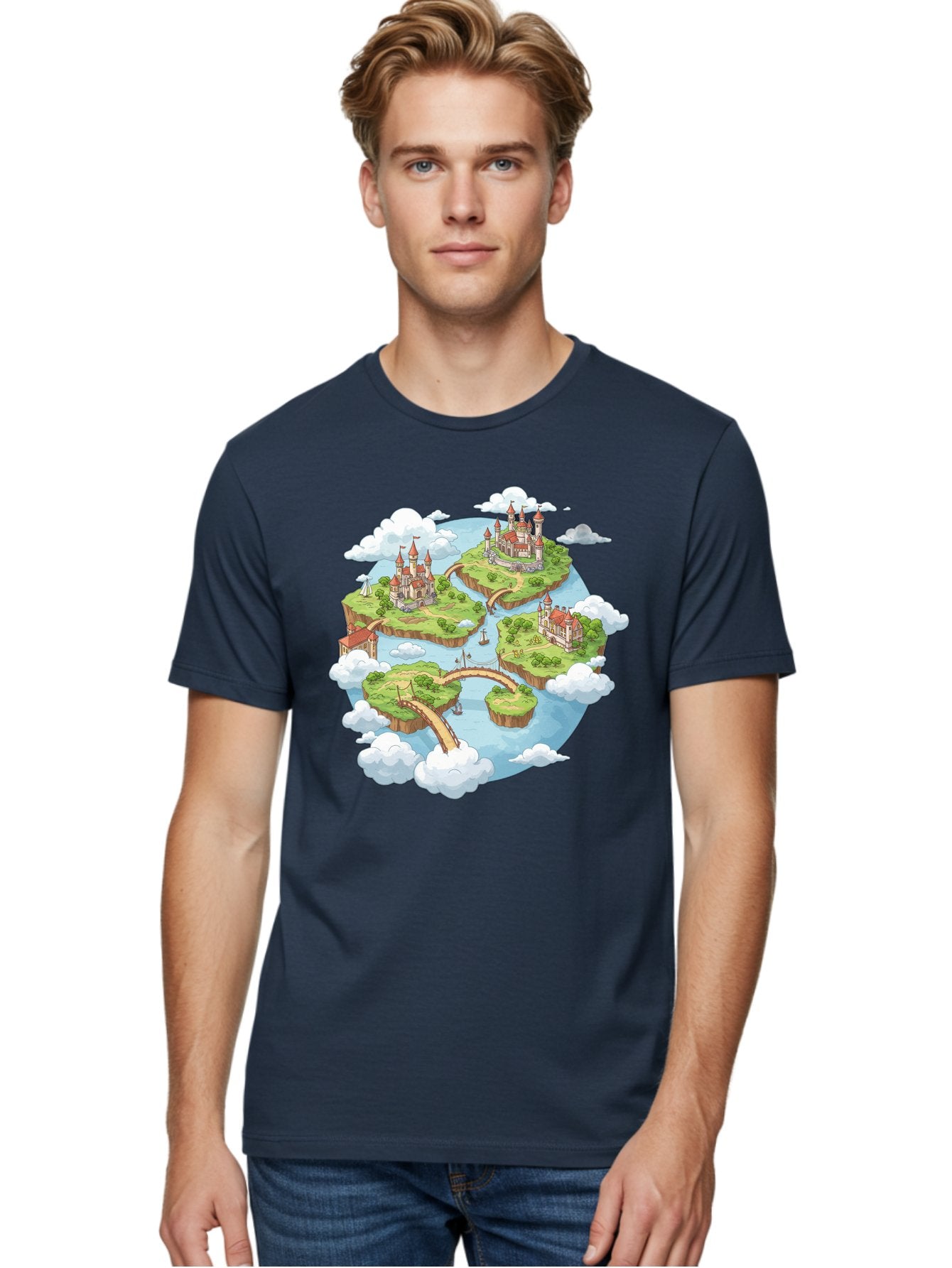 Floating-Islands-With-Castles Men'S Graphic Tee, 100% Cotton, Comfortable Casual Summer Wear, Machine Washable, Vintage Camera, Old Camera, Antique Camera, Black Camera, Classic Photography, Photography Equipment, Nostalgic Device, Baf074 18