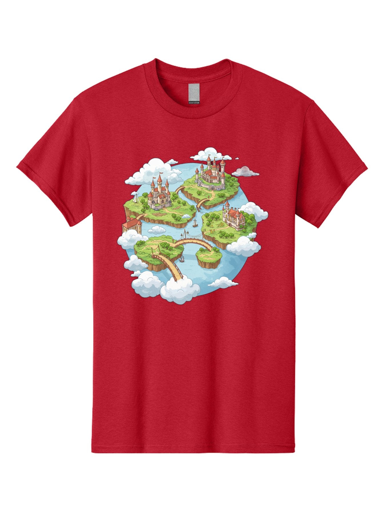 Floating-Islands-With-Castles Men'S Graphic Tee, 100% Cotton, Comfortable Casual Summer Wear, Machine Washable, Vintage Camera, Old Camera, Antique Camera, Black Camera, Classic Photography, Photography Equipment, Nostalgic Device, Baf074