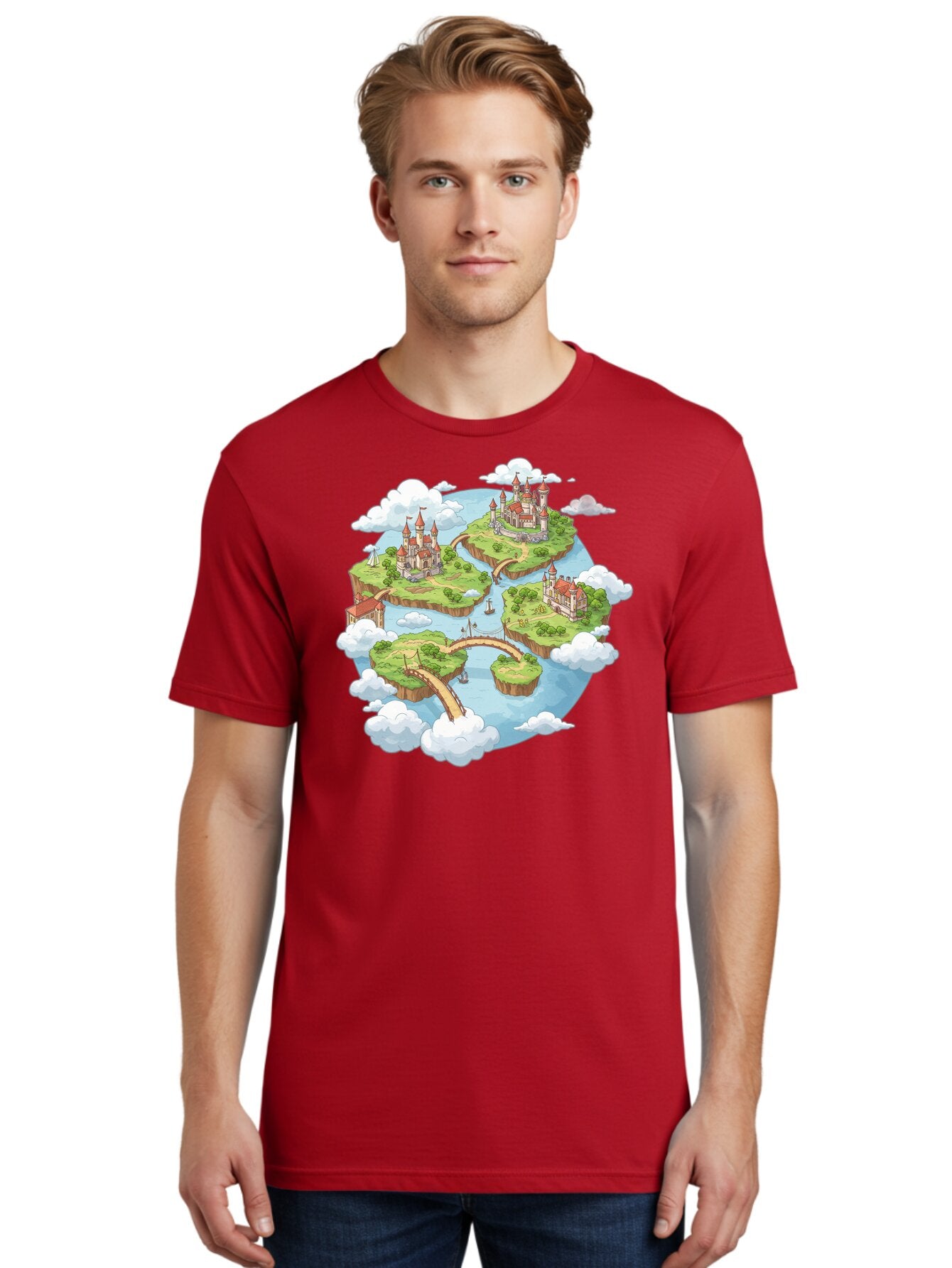 Floating-Islands-With-Castles Men'S Graphic Tee, 100% Cotton, Comfortable Casual Summer Wear, Machine Washable, Vintage Camera, Old Camera, Antique Camera, Black Camera, Classic Photography, Photography Equipment, Nostalgic Device, Baf074 19