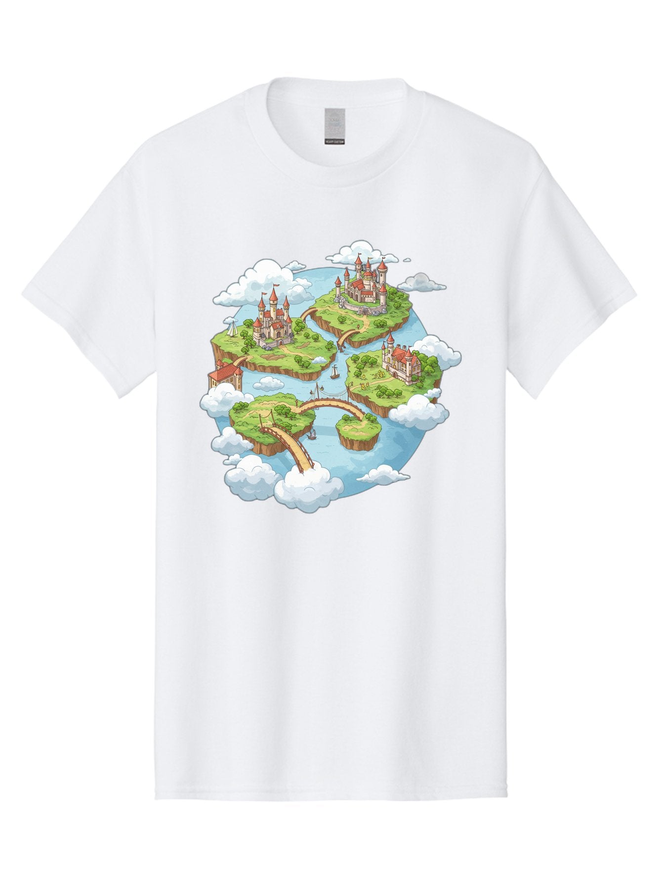 Floating-Islands-With-Castles Men'S Graphic Tee, 100% Cotton, Comfortable Casual Summer Wear, Machine Washable, Vintage Camera, Old Camera, Antique Camera, Black Camera, Classic Photography, Photography Equipment, Nostalgic Device, Baf074