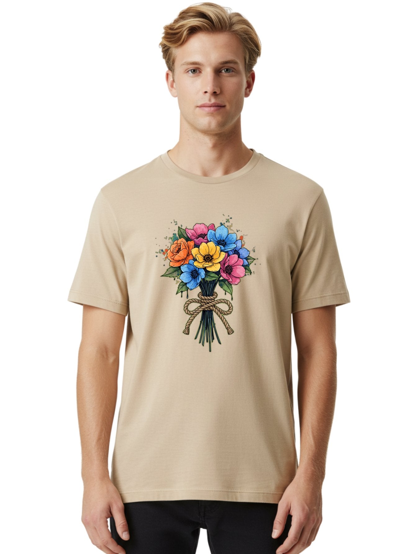 Floral-Bouquet Men'S Graphic Tee, 100% Cotton, Comfortable Casual Summer Wear, Machine Washable, Vintage Camera, Old Camera, Antique Camera, Black Camera, Classic Photography, Photography Equipment, Nostalgic Device, Film Camera, Camera Art Baf083 29