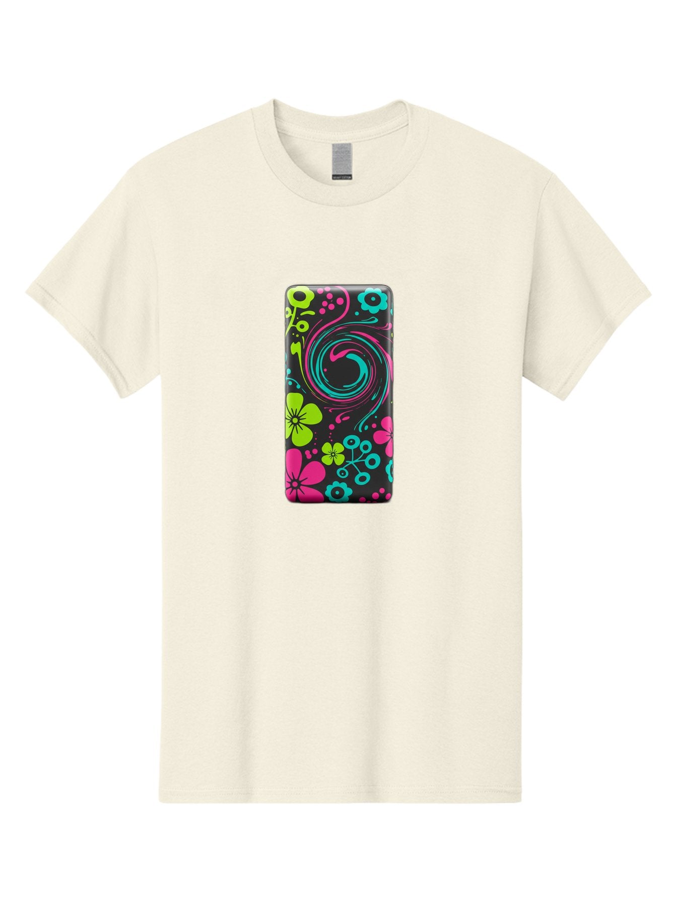 Floral-Swirl-Phone-Case Men'S Graphic Tee, 100% Cotton, Comfortable Casual Summer Wear, Machine Washable, Vintage Camera, Old Camera, Antique Camera, Black Camera, Classic Photography, Photography Equipment, Nostalgic Device, Film Camera, Baf085 6