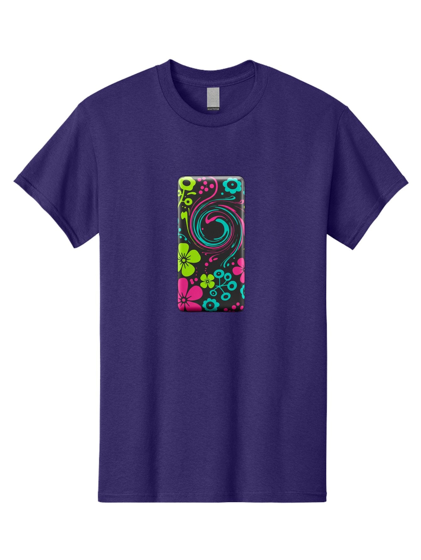 Floral-Swirl-Phone-Case Men'S Graphic Tee, 100% Cotton, Comfortable Casual Summer Wear, Machine Washable, Vintage Camera, Old Camera, Antique Camera, Black Camera, Classic Photography, Photography Equipment, Nostalgic Device, Film Camera, Baf085 8