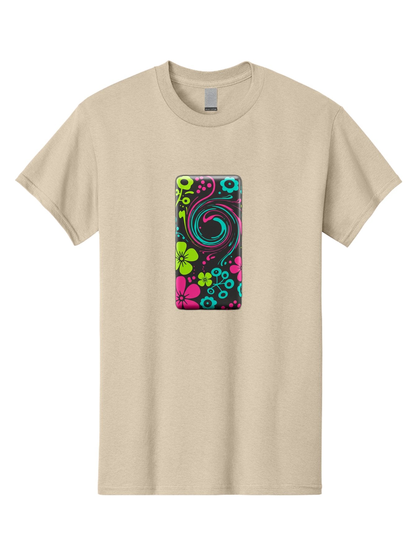 Floral-Swirl-Phone-Case Men'S Graphic Tee, 100% Cotton, Comfortable Casual Summer Wear, Machine Washable, Vintage Camera, Old Camera, Antique Camera, Black Camera, Classic Photography, Photography Equipment, Nostalgic Device, Film Camera, Baf085 9