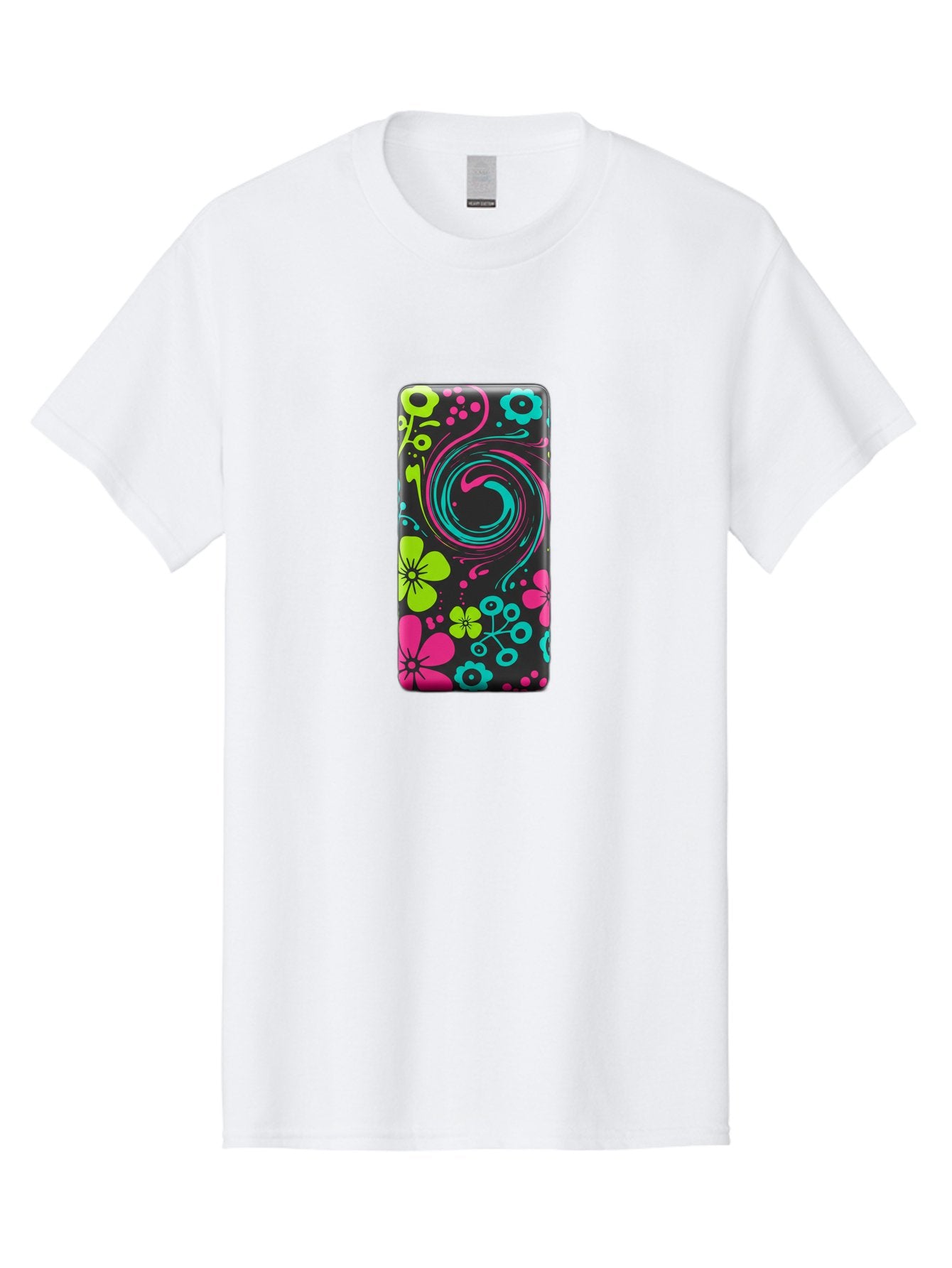 Floral-Swirl-Phone-Case Men'S Graphic Tee, 100% Cotton, Comfortable Casual Summer Wear, Machine Washable, Vintage Camera, Old Camera, Antique Camera, Black Camera, Classic Photography, Photography Equipment, Nostalgic Device, Film Camera, Baf085 10