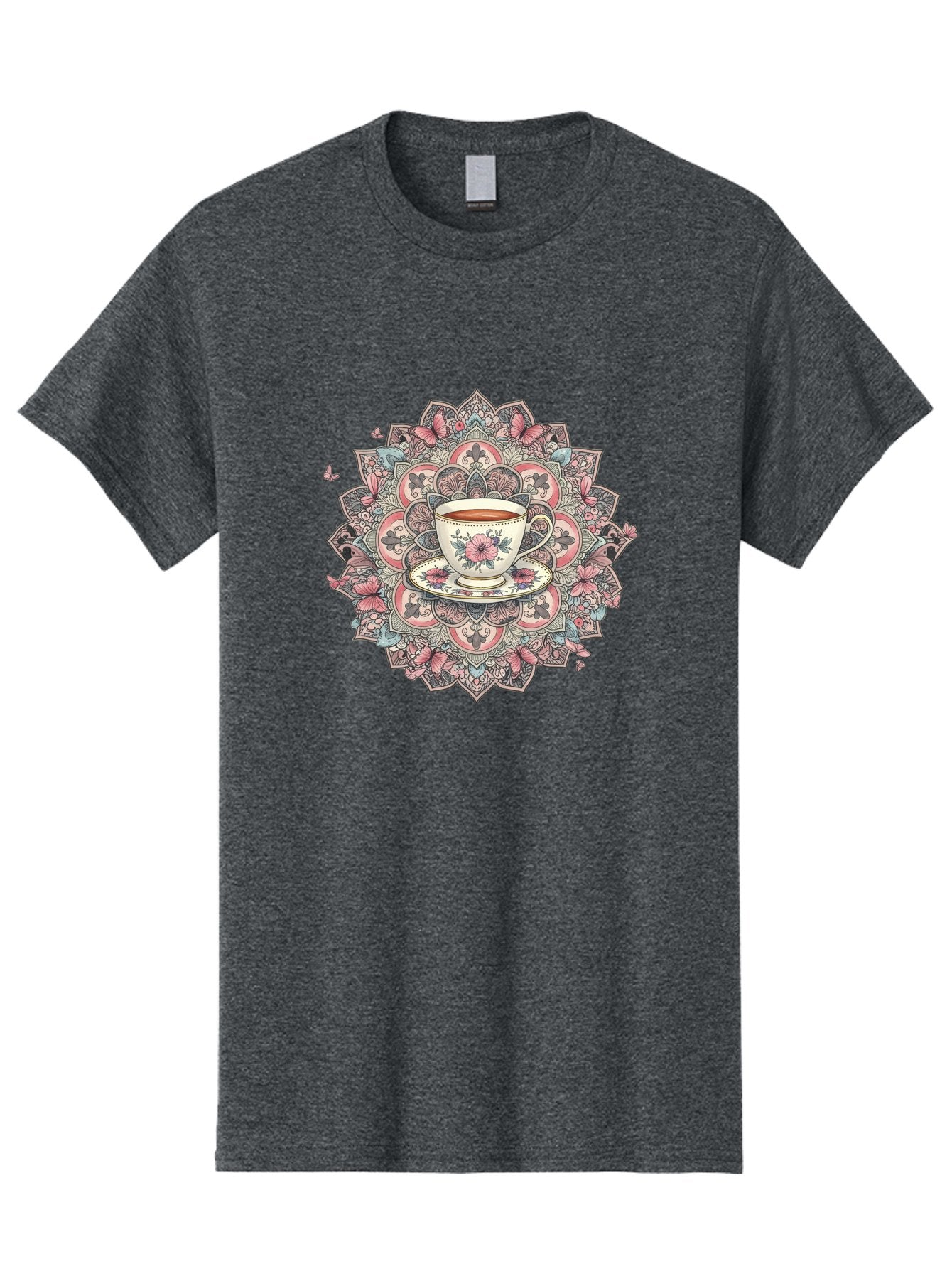 Floral-Teacup-Mandala Men'S Graphic Tee, 100% Cotton, Comfortable Casual Summer Wear, Machine Washable, Vintage Camera, Old Camera, Antique Camera, Black Camera, Classic Photography, Photography Equipment, Nostalgic Device, Film Camera, Baf087 3