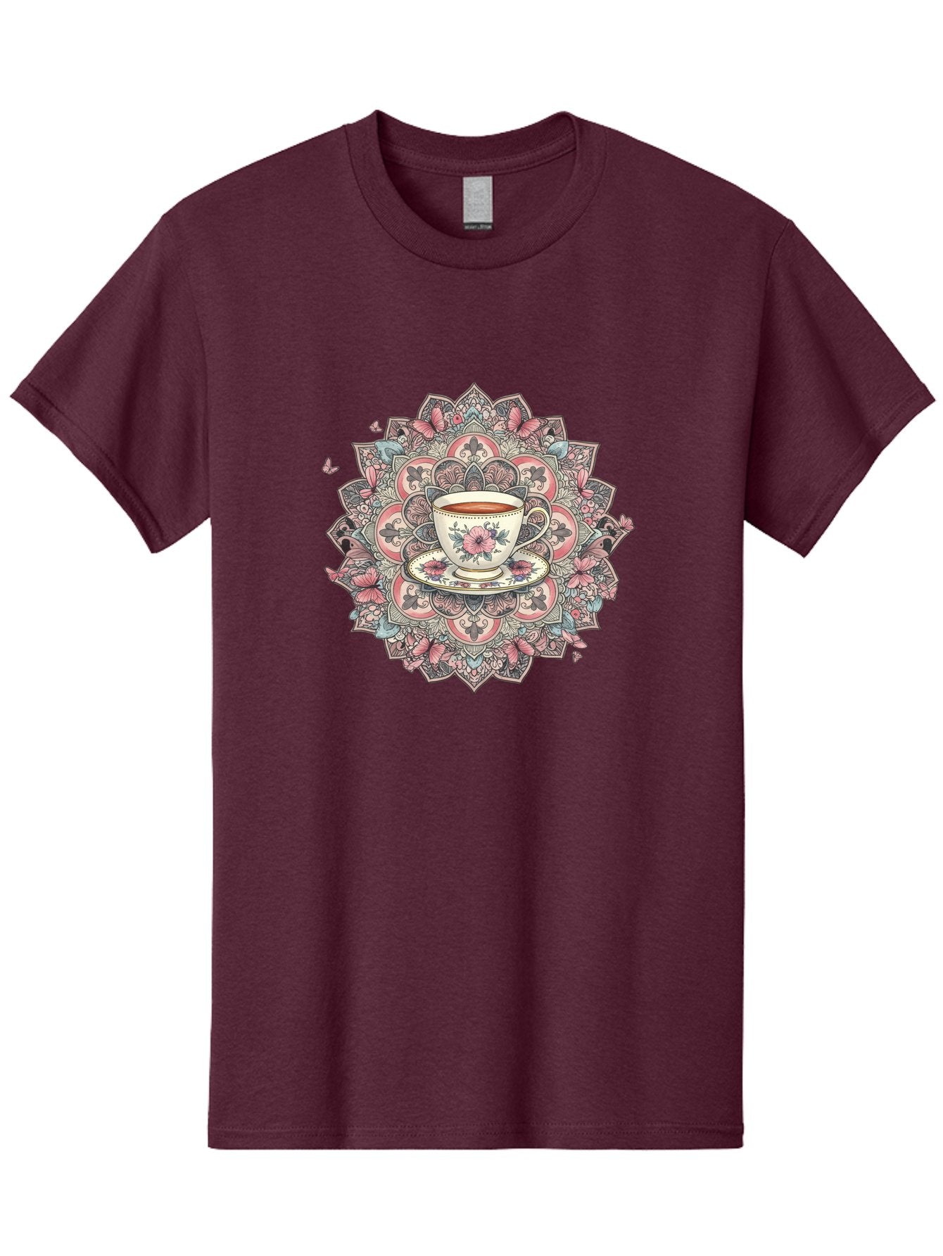 Floral-Teacup-Mandala Men'S Graphic Tee, 100% Cotton, Comfortable Casual Summer Wear, Machine Washable, Vintage Camera, Old Camera, Antique Camera, Black Camera, Classic Photography, Photography Equipment, Nostalgic Device, Film Camera, Baf087 12