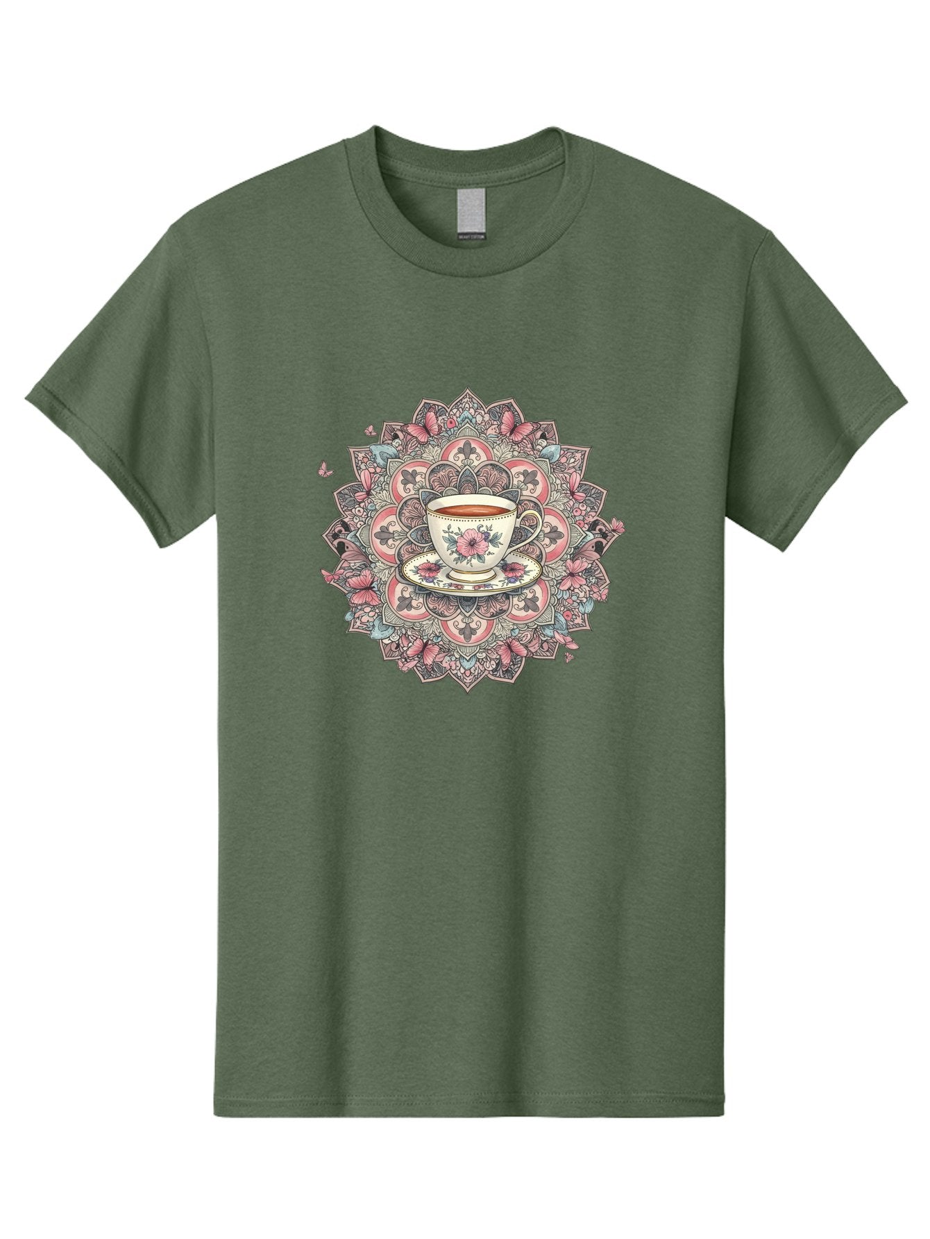 Floral-Teacup-Mandala Men'S Graphic Tee, 100% Cotton, Comfortable Casual Summer Wear, Machine Washable, Vintage Camera, Old Camera, Antique Camera, Black Camera, Classic Photography, Photography Equipment, Nostalgic Device, Film Camera, Baf087 10