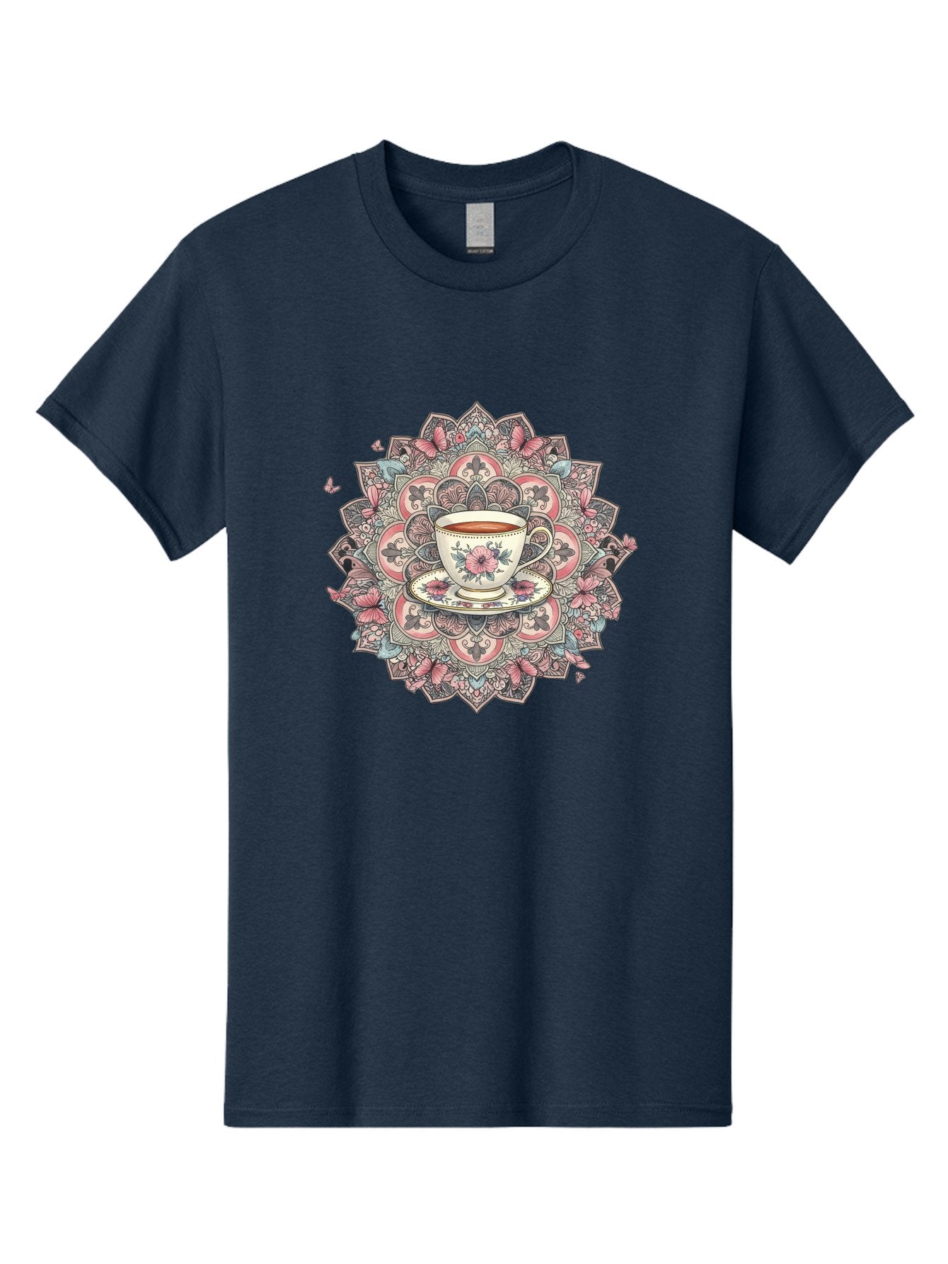 Floral-Teacup-Mandala Men'S Graphic Tee, 100% Cotton, Comfortable Casual Summer Wear, Machine Washable, Vintage Camera, Old Camera, Antique Camera, Black Camera, Classic Photography, Photography Equipment, Nostalgic Device, Film Camera, Baf087 15