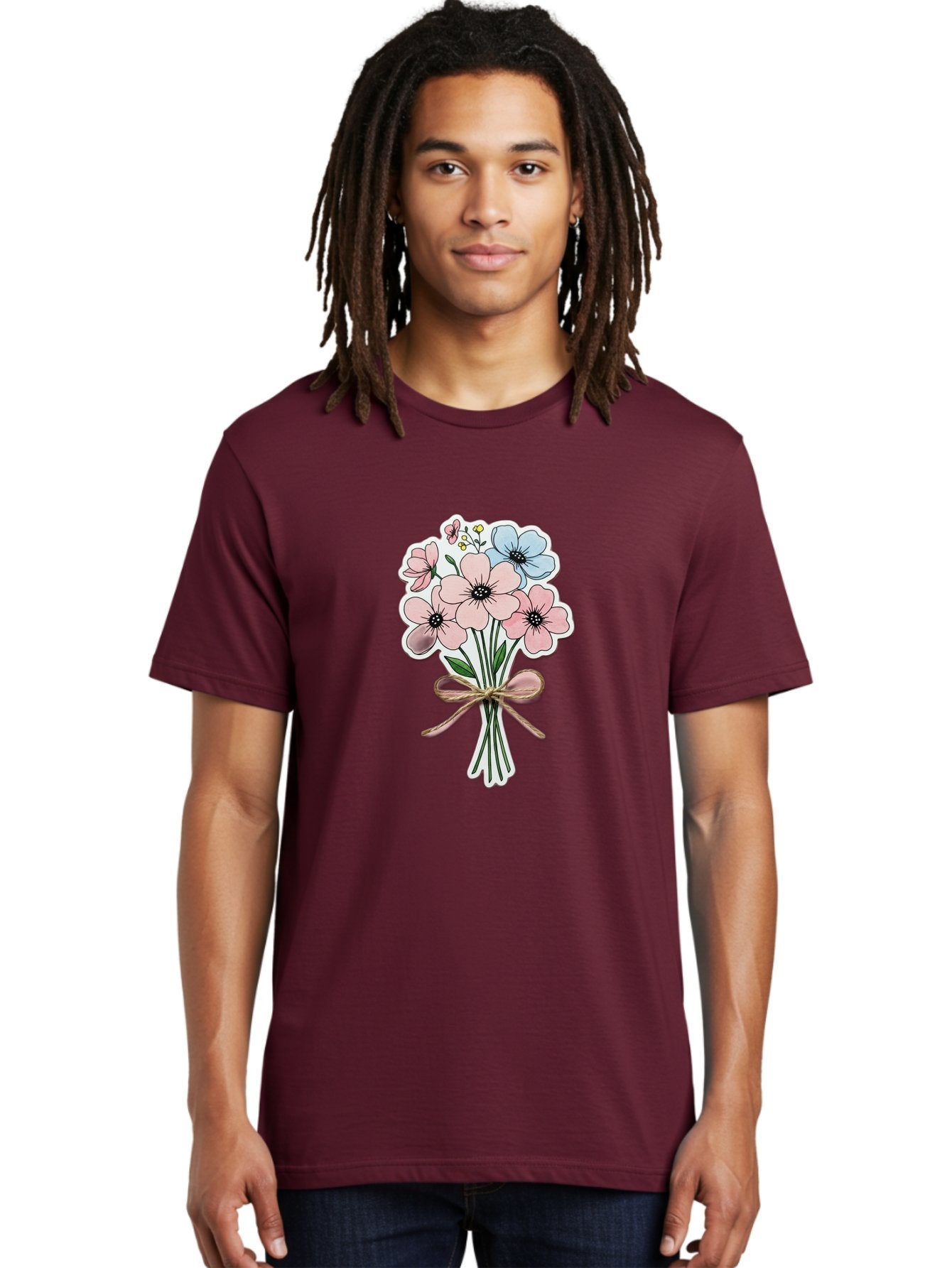 Flower-Bouquet-1 Men'S Graphic Tee, 100% Cotton, Comfortable Casual Summer Wear, Machine Washable, Vintage Camera, Old Camera, Antique Camera, Black Camera, Classic Photography, Photography Equipment, Nostalgic Device, Film Camera, Camera Art Baf088 30