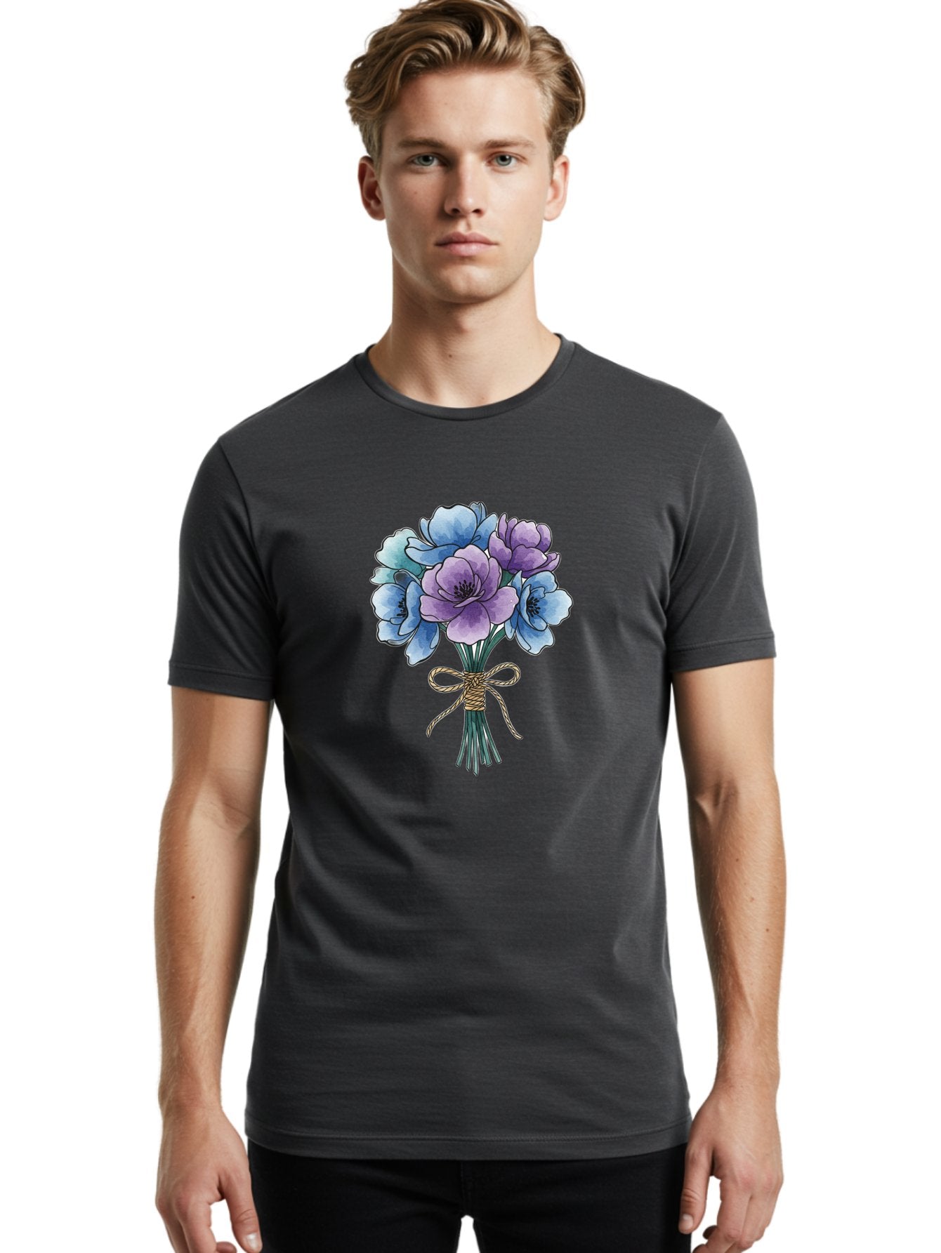 Flower-Bouquet Men'S Graphic Tee, 100% Cotton, Comfortable Casual Summer Wear, Machine Washable, Vintage Camera, Old Camera, Antique Camera, Black Camera, Classic Photography, Photography Equipment, Nostalgic Device, Film Camera, Camera Art Baf089 25