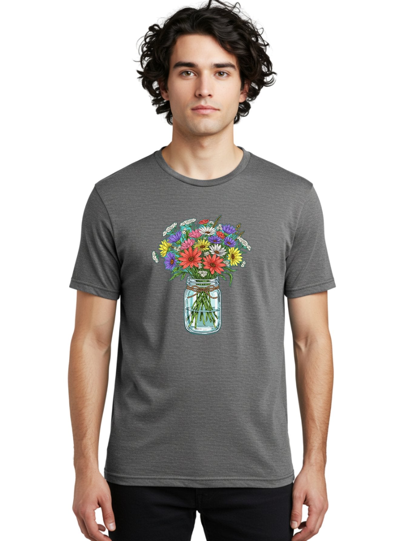 Flowers-In-Mason-Jar Men'S Graphic Tee, 100% Cotton, Comfortable Casual Summer Wear, Machine Washable, Vintage Camera, Old Camera, Antique Camera, Black Camera, Classic Photography, Photography Equipment, Nostalgic Device, Film Camera, Baf090 21