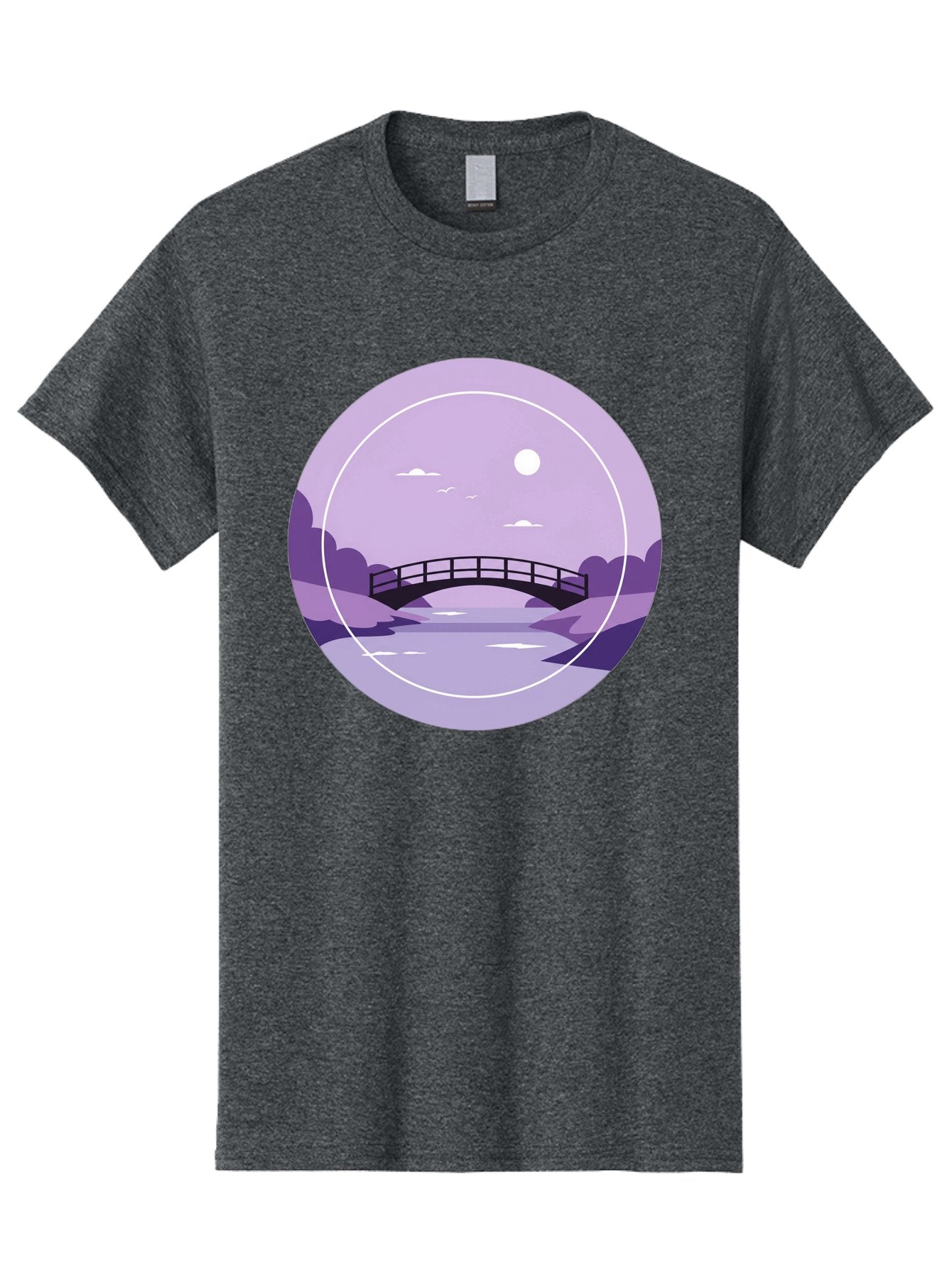 Footbridge-Under-Moonlight Men'S Graphic Tee, 100% Cotton, Comfortable Casual Summer Wear, Machine Washable, Vintage Camera, Old Camera, Antique Camera, Black Camera, Classic Photography, Photography Equipment, Nostalgic Device, Film Camera, Baf095 13