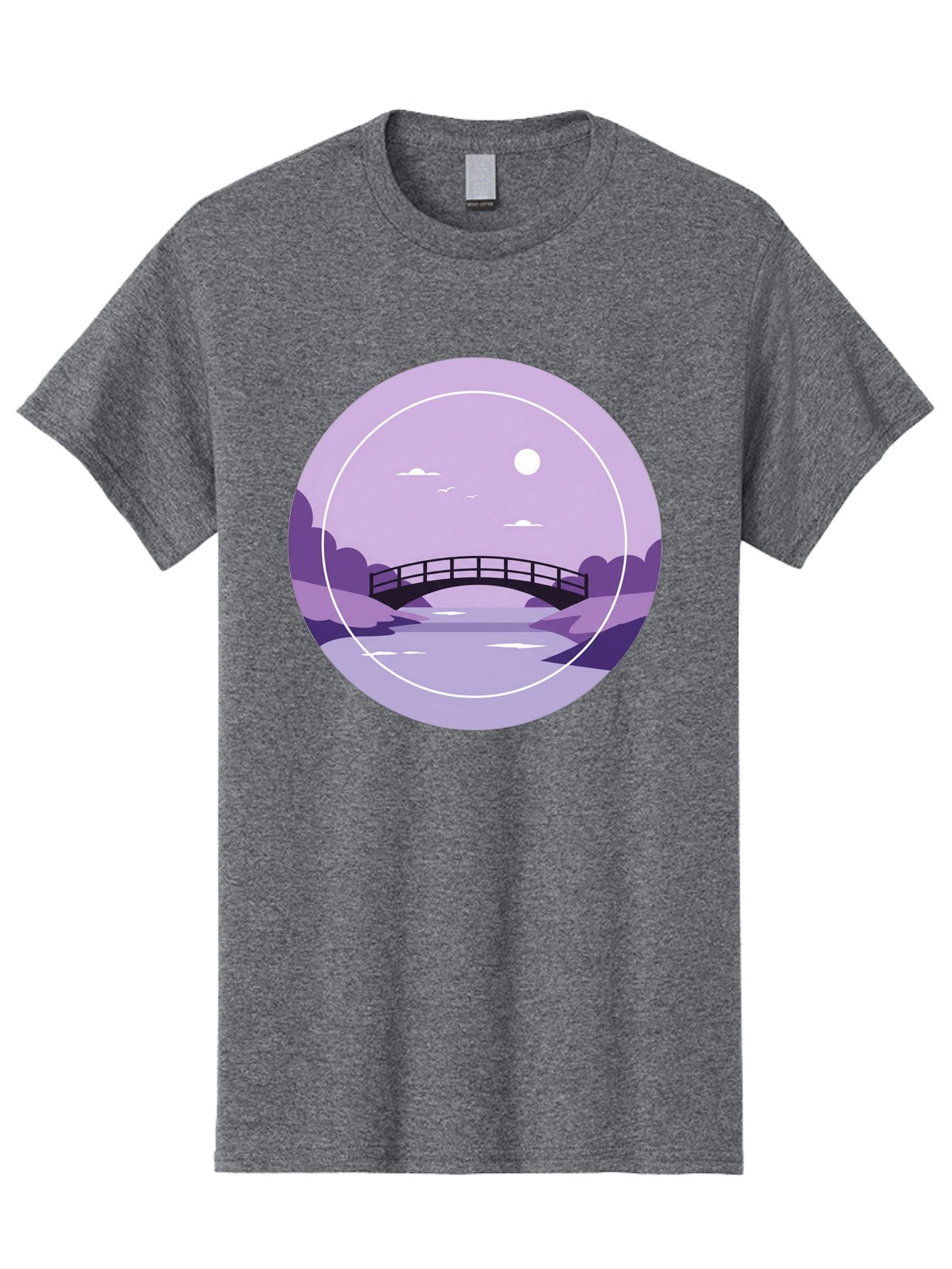 Footbridge-Under-Moonlight Men'S Graphic Tee, 100% Cotton, Comfortable Casual Summer Wear, Machine Washable, Vintage Camera, Old Camera, Antique Camera, Black Camera, Classic Photography, Photography Equipment, Nostalgic Device, Film Camera, Baf095 14