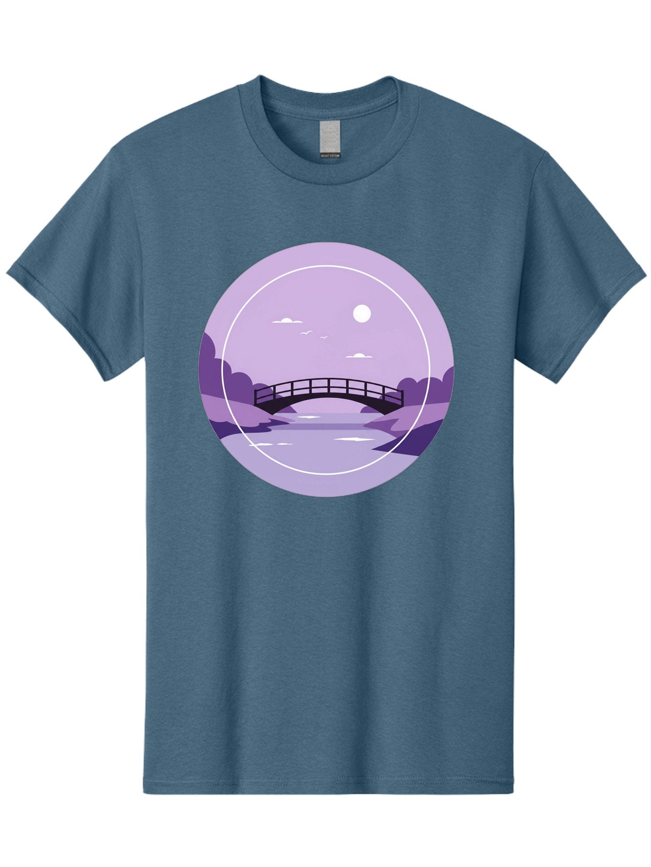 Footbridge-Under-Moonlight Men'S Graphic Tee, 100% Cotton, Comfortable Casual Summer Wear, Machine Washable, Vintage Camera, Old Camera, Antique Camera, Black Camera, Classic Photography, Photography Equipment, Nostalgic Device, Film Camera, Baf095 6