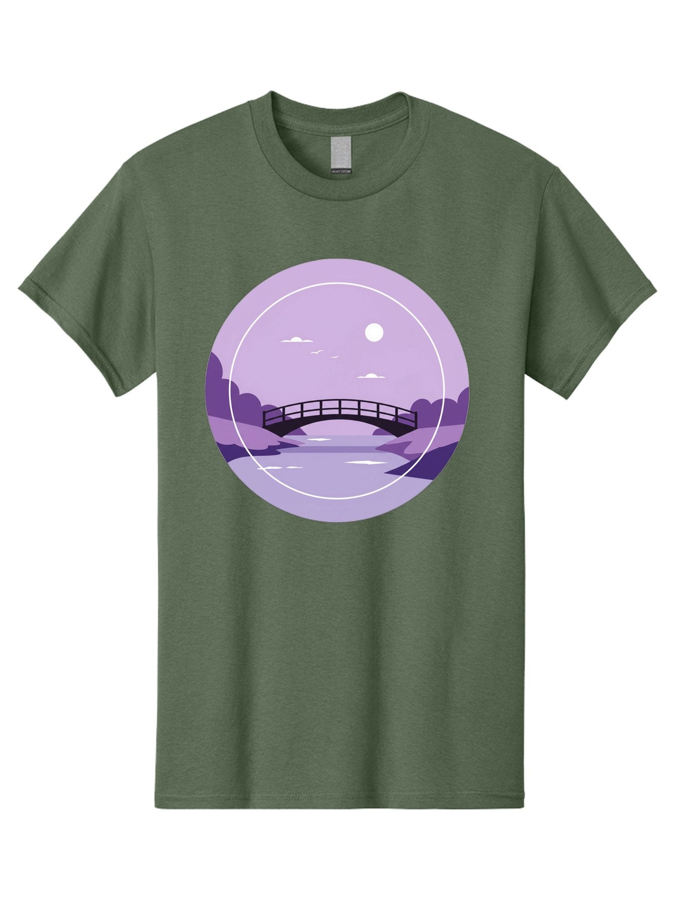 Footbridge-Under-Moonlight Men'S Graphic Tee, 100% Cotton, Comfortable Casual Summer Wear, Machine Washable, Vintage Camera, Old Camera, Antique Camera, Black Camera, Classic Photography, Photography Equipment, Nostalgic Device, Film Camera, Baf095 12