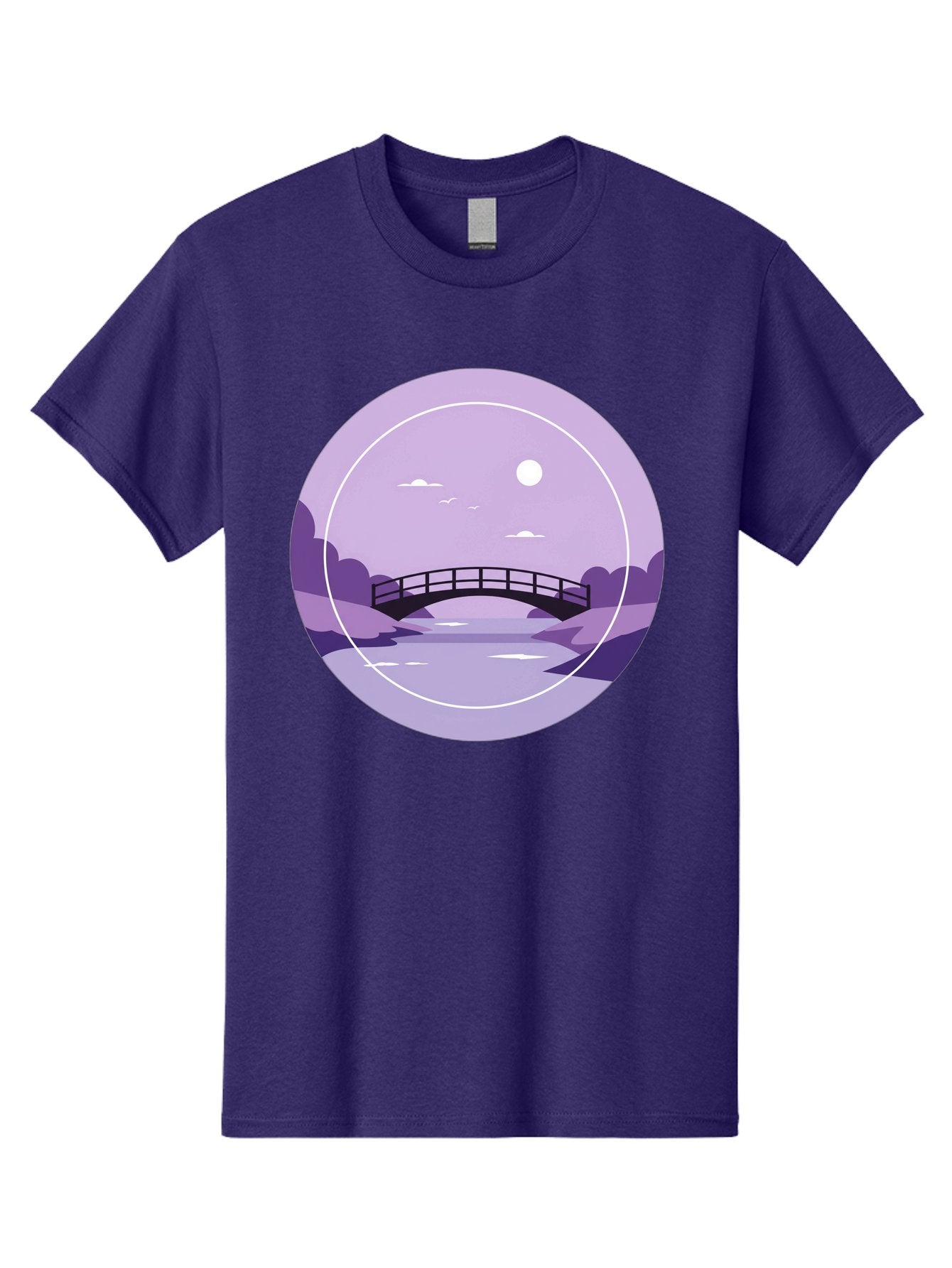 Footbridge-Under-Moonlight Men'S Graphic Tee, 100% Cotton, Comfortable Casual Summer Wear, Machine Washable, Vintage Camera, Old Camera, Antique Camera, Black Camera, Classic Photography, Photography Equipment, Nostalgic Device, Film Camera, Baf095 9