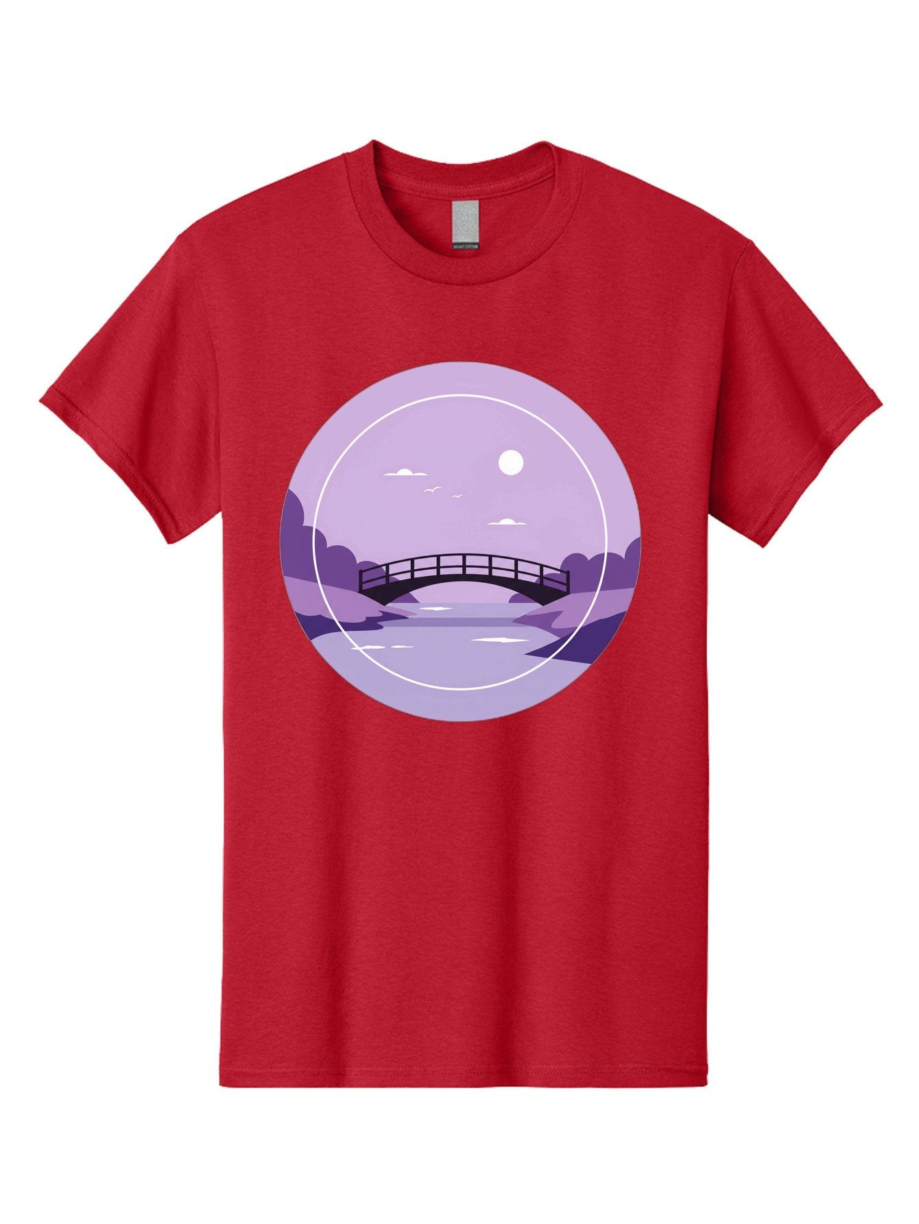 Footbridge-Under-Moonlight Men'S Graphic Tee, 100% Cotton, Comfortable Casual Summer Wear, Machine Washable, Vintage Camera, Old Camera, Antique Camera, Black Camera, Classic Photography, Photography Equipment, Nostalgic Device, Film Camera, Baf095 15