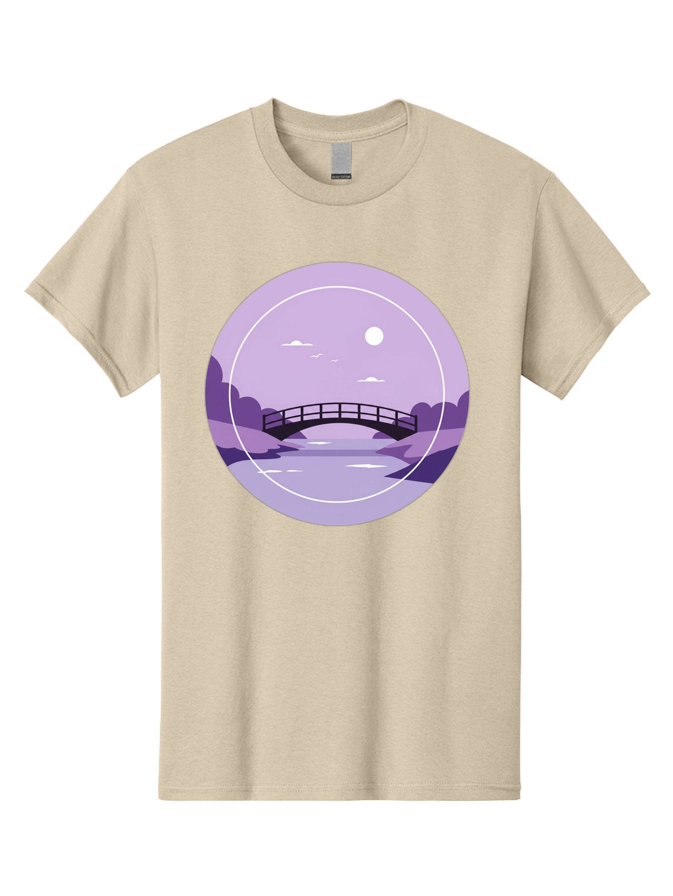 Footbridge-Under-Moonlight Men'S Graphic Tee, 100% Cotton, Comfortable Casual Summer Wear, Machine Washable, Vintage Camera, Old Camera, Antique Camera, Black Camera, Classic Photography, Photography Equipment, Nostalgic Device, Film Camera, Baf095 5