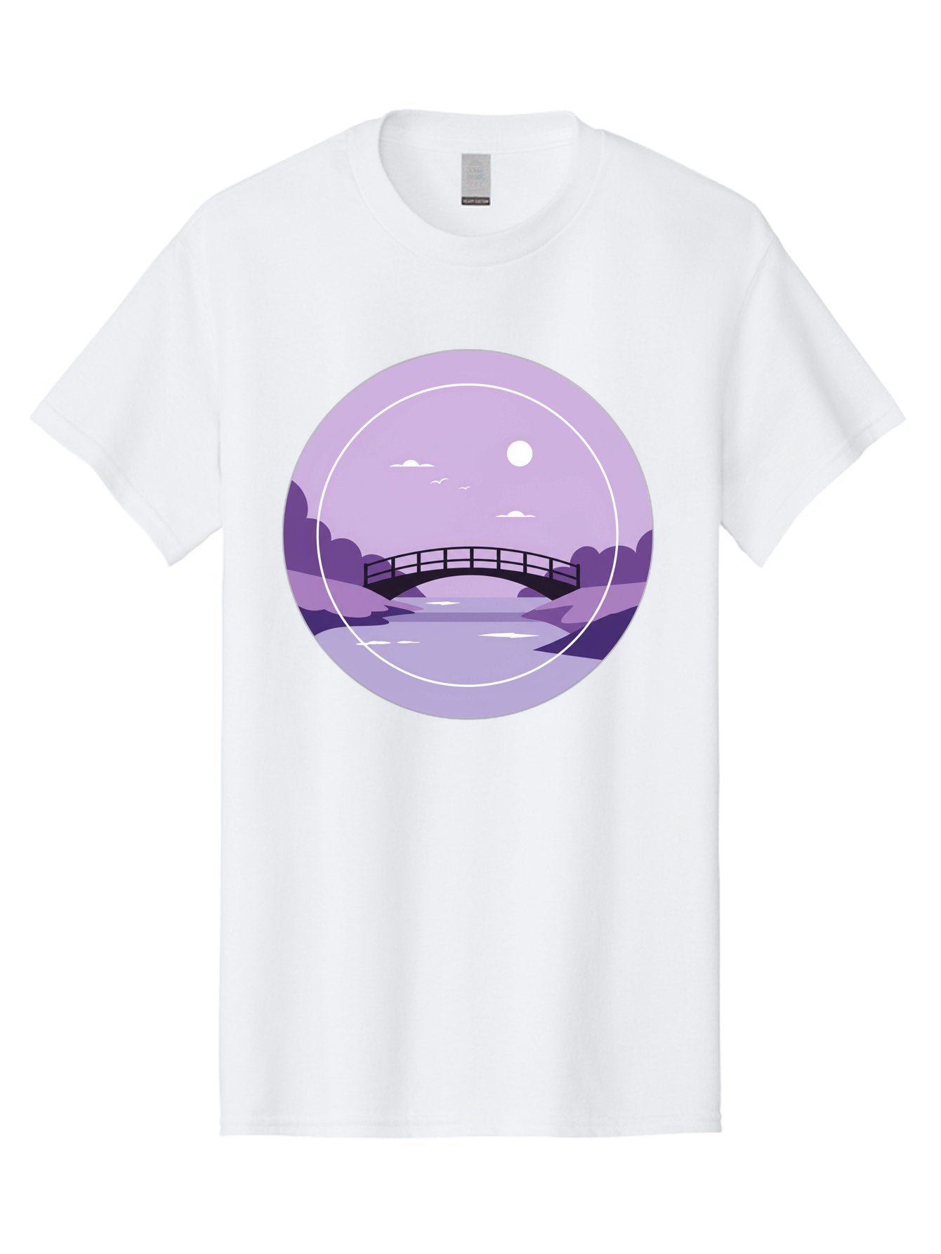 Footbridge-Under-Moonlight Men'S Graphic Tee, 100% Cotton, Comfortable Casual Summer Wear, Machine Washable, Vintage Camera, Old Camera, Antique Camera, Black Camera, Classic Photography, Photography Equipment, Nostalgic Device, Film Camera, Baf095 10