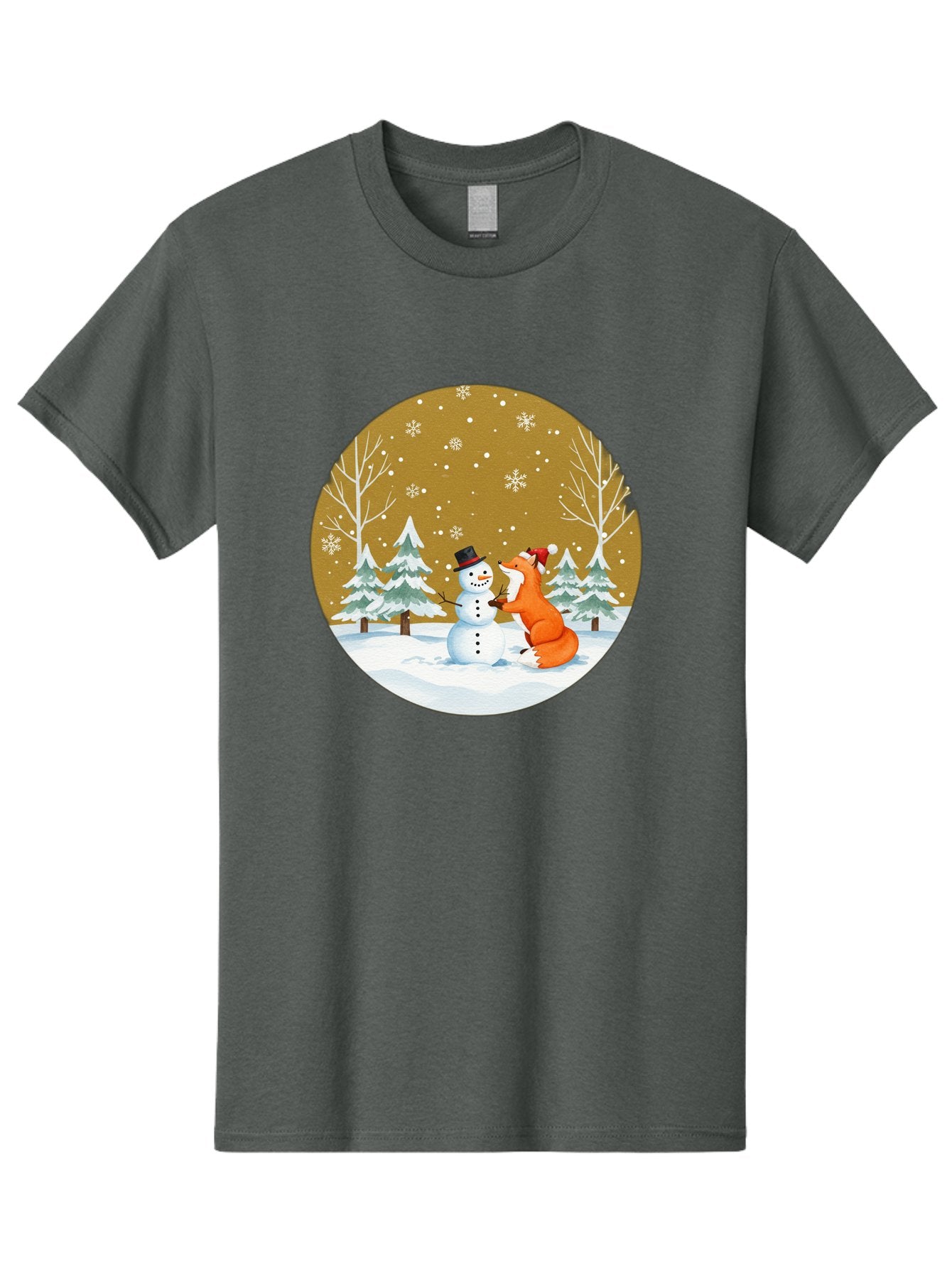 Fox-And-Snowman-Winter-Scene Men'S Graphic Tee, 100% Cotton, Comfortable Casual Summer Wear, Machine Washable, Vintage Camera, Old Camera, Antique Camera, Black Camera, Classic Photography, Photography Equipment, Nostalgic Device, Film Camera, Baf106 10