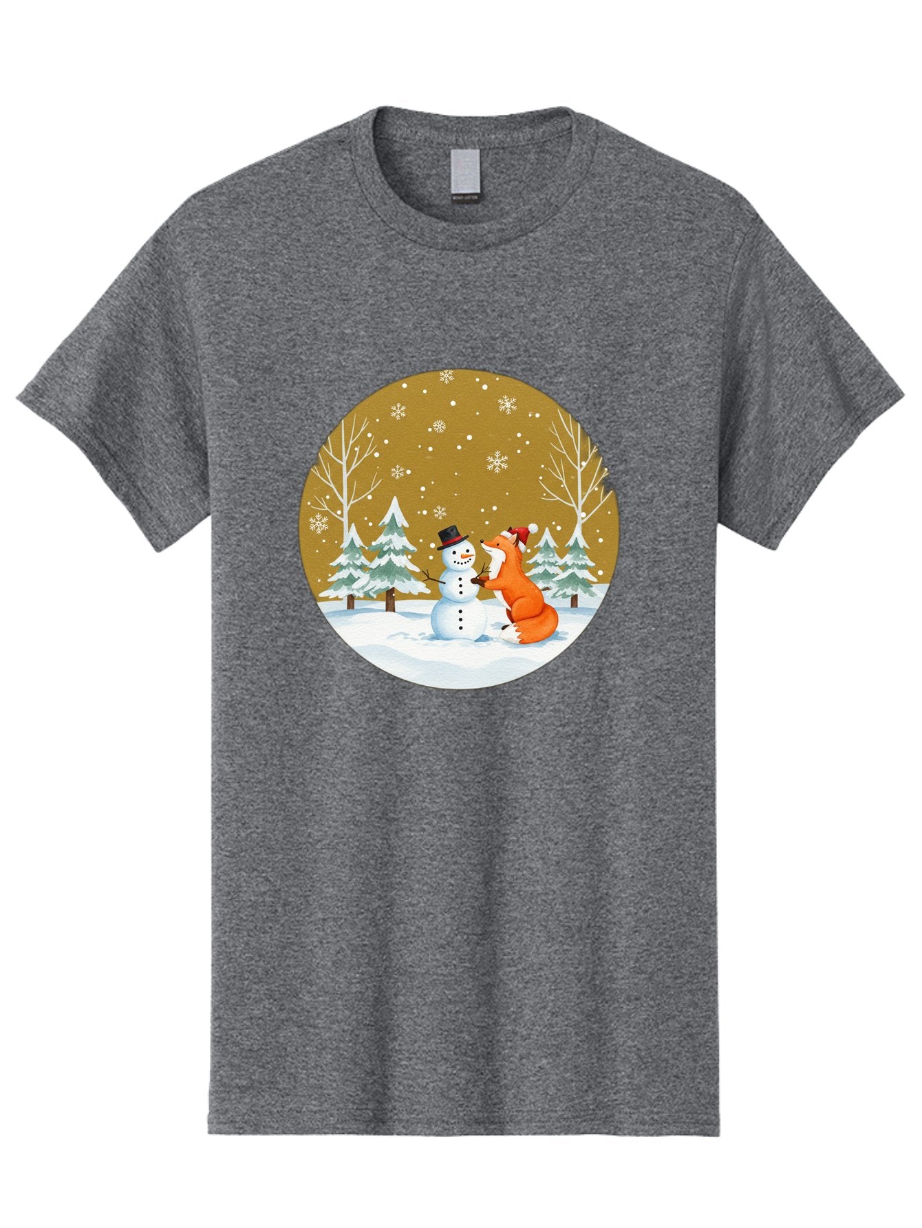 Fox-And-Snowman-Winter-Scene Men'S Graphic Tee, 100% Cotton, Comfortable Casual Summer Wear, Machine Washable, Vintage Camera, Old Camera, Antique Camera, Black Camera, Classic Photography, Photography Equipment, Nostalgic Device, Film Camera, Baf106 14