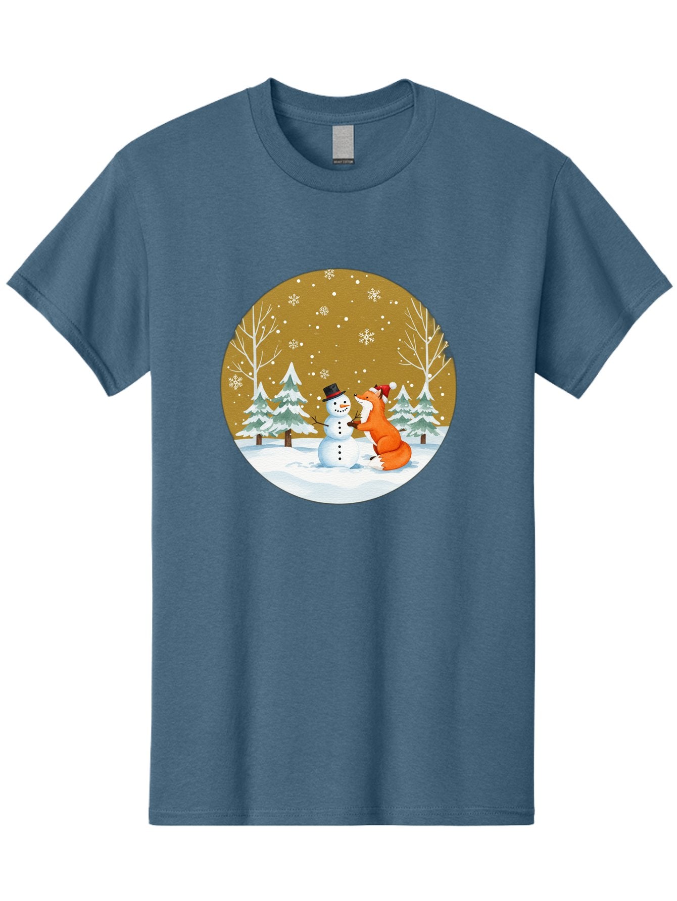 Fox-And-Snowman-Winter-Scene Men'S Graphic Tee, 100% Cotton, Comfortable Casual Summer Wear, Machine Washable, Vintage Camera, Old Camera, Antique Camera, Black Camera, Classic Photography, Photography Equipment, Nostalgic Device, Film Camera, Baf106 12
