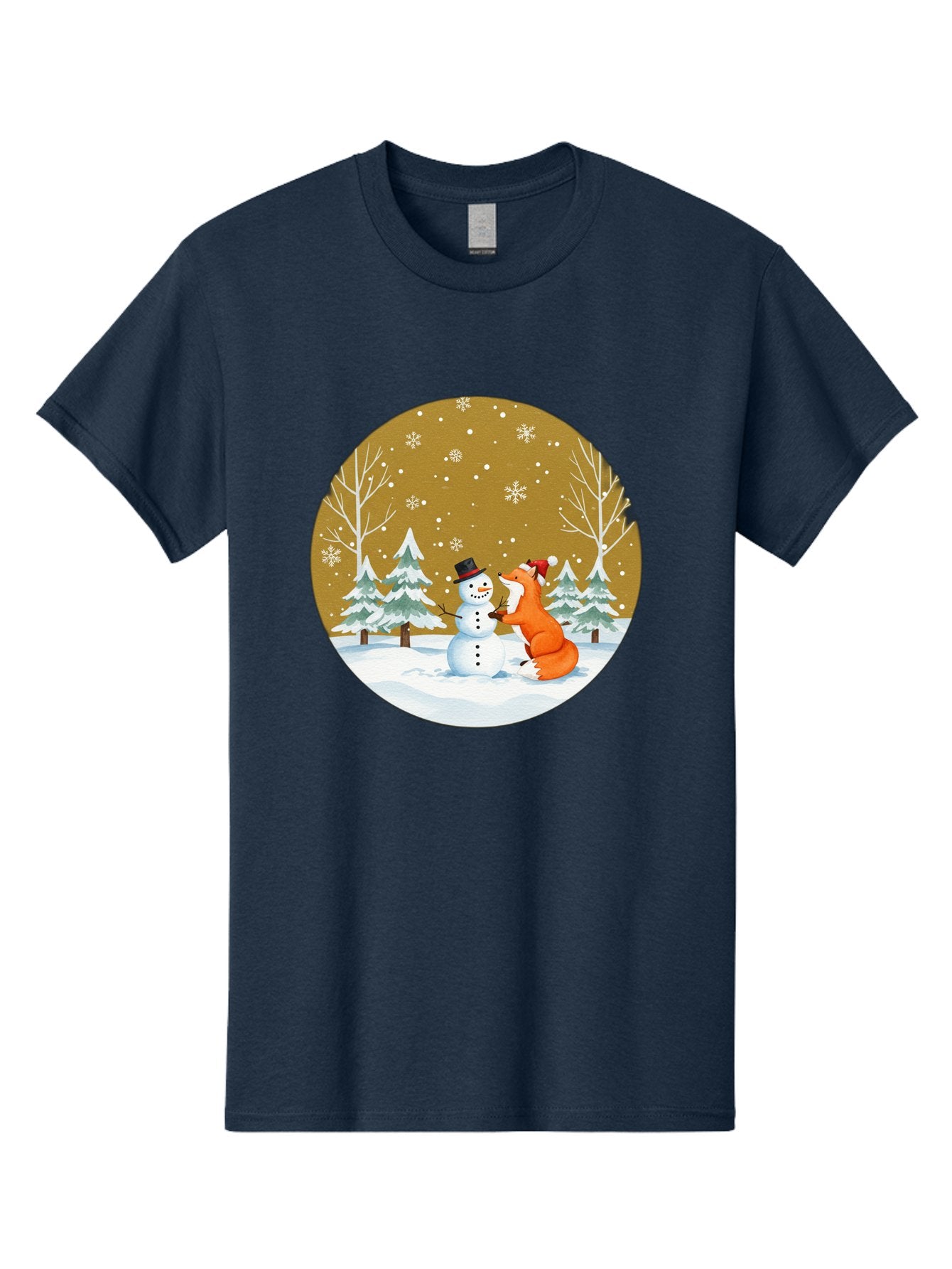 Fox-And-Snowman-Winter-Scene Men'S Graphic Tee, 100% Cotton, Comfortable Casual Summer Wear, Machine Washable, Vintage Camera, Old Camera, Antique Camera, Black Camera, Classic Photography, Photography Equipment, Nostalgic Device, Film Camera, Baf106 13