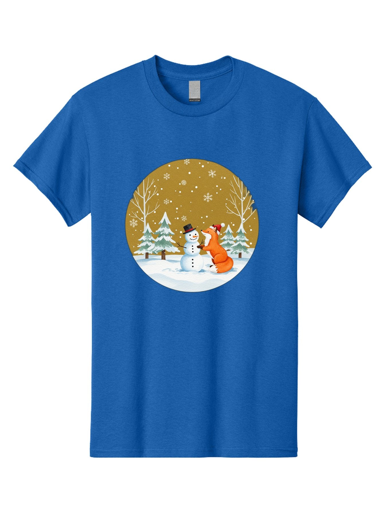 Fox-And-Snowman-Winter-Scene Men'S Graphic Tee, 100% Cotton, Comfortable Casual Summer Wear, Machine Washable, Vintage Camera, Old Camera, Antique Camera, Black Camera, Classic Photography, Photography Equipment, Nostalgic Device, Film Camera, Baf106 7