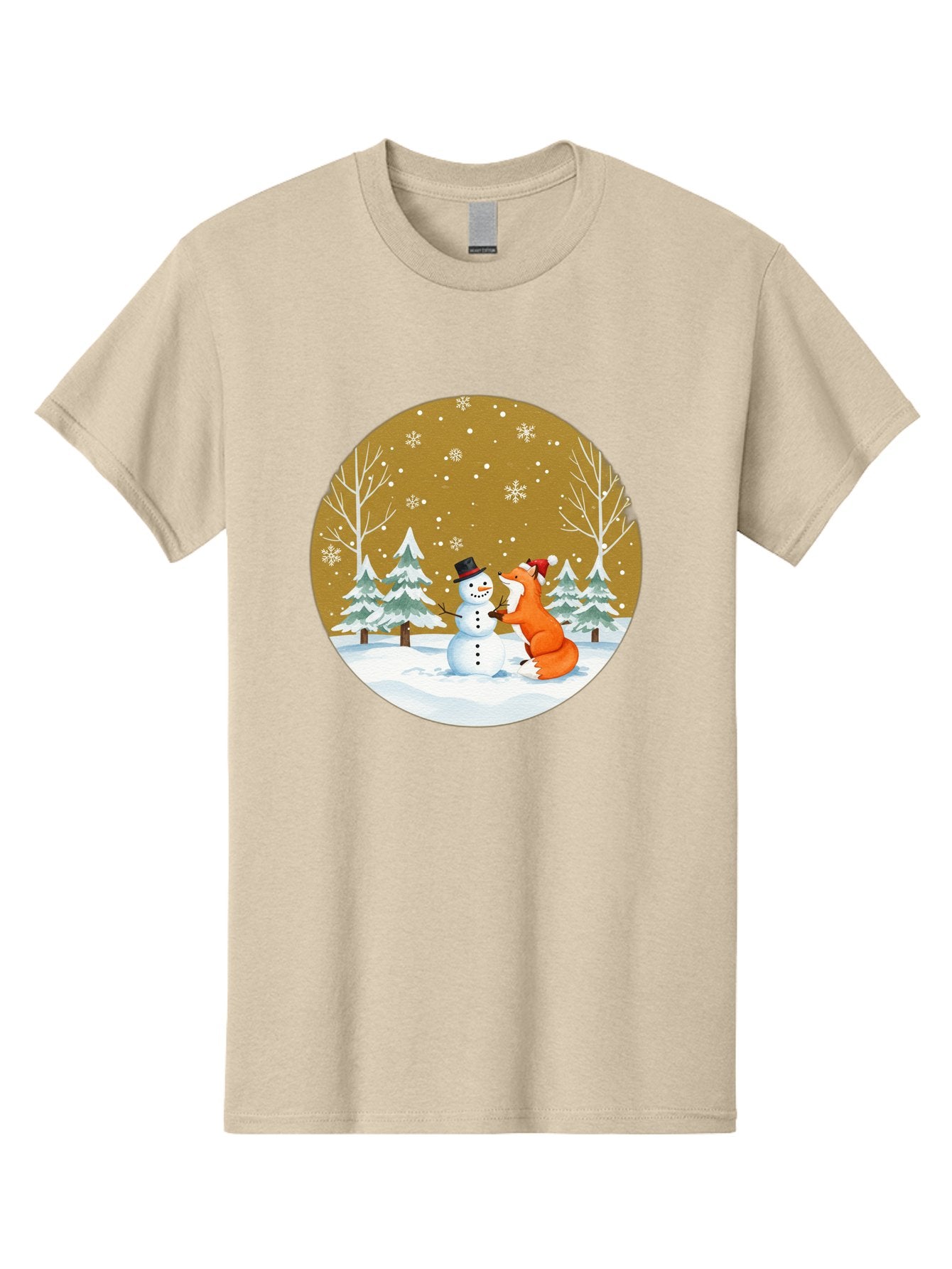 Fox-And-Snowman-Winter-Scene Men'S Graphic Tee, 100% Cotton, Comfortable Casual Summer Wear, Machine Washable, Vintage Camera, Old Camera, Antique Camera, Black Camera, Classic Photography, Photography Equipment, Nostalgic Device, Film Camera, Baf106 8
