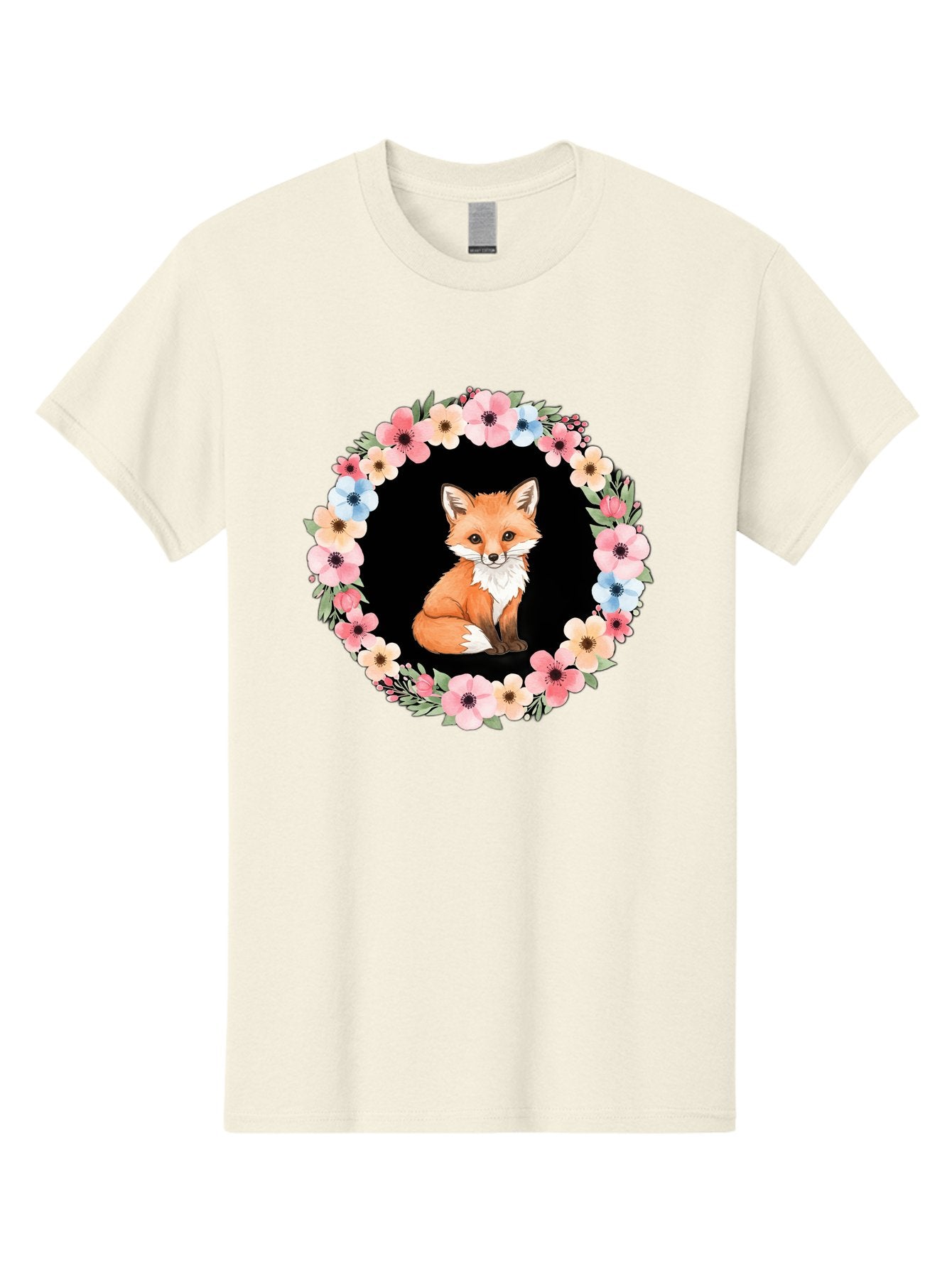 Fox-In-Floral-Wreath Men'S Graphic Tee, 100% Cotton, Comfortable Casual Summer Wear, Machine Washable, Vintage Camera, Old Camera, Antique Camera, Black Camera, Classic Photography, Photography Equipment, Nostalgic Device, Film Camera, Baf108