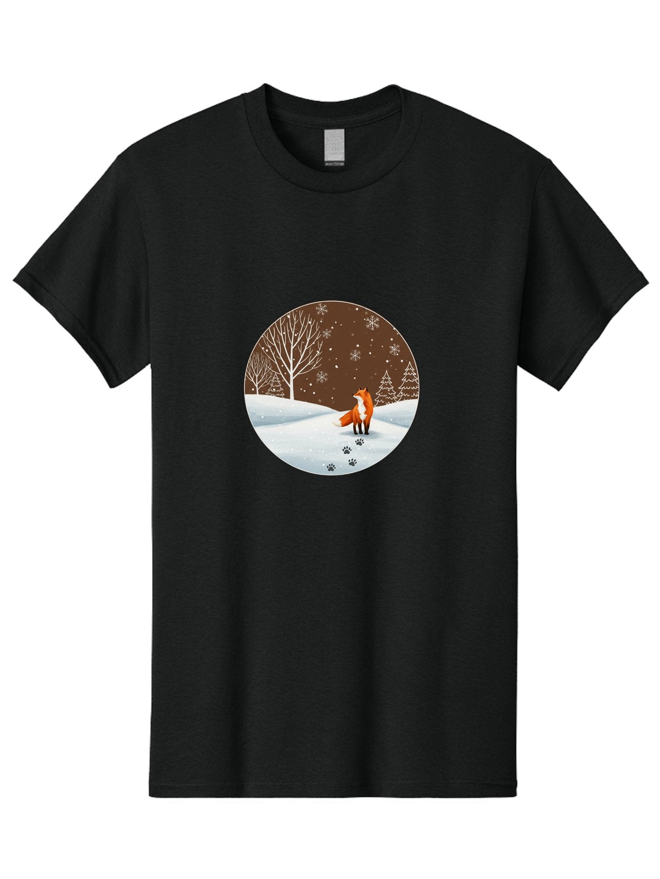 Fox-In-Winter-Scene-1 Men'S Graphic Tee, 100% Cotton, Comfortable Casual Summer Wear, Machine Washable, Vintage Camera, Old Camera, Antique Camera, Black Camera, Classic Photography, Photography Equipment, Nostalgic Device, Film Camera, Baf110