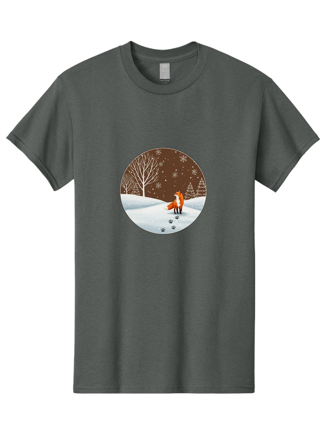 Fox-In-Winter-Scene-1 Men'S Graphic Tee, 100% Cotton, Comfortable Casual Summer Wear, Machine Washable, Vintage Camera, Old Camera, Antique Camera, Black Camera, Classic Photography, Photography Equipment, Nostalgic Device, Film Camera, Baf110 6
