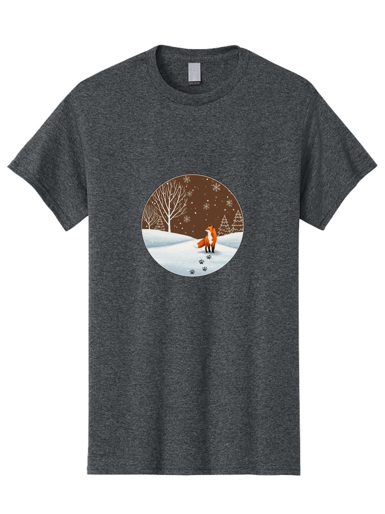 Fox-In-Winter-Scene-1 Men'S Graphic Tee, 100% Cotton, Comfortable Casual Summer Wear, Machine Washable, Vintage Camera, Old Camera, Antique Camera, Black Camera, Classic Photography, Photography Equipment, Nostalgic Device, Film Camera, Baf110 5