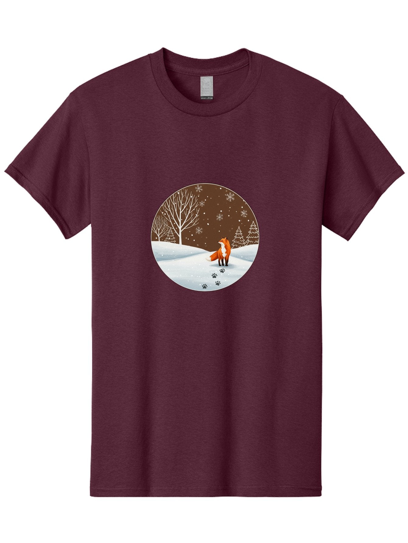 Fox-In-Winter-Scene-1 Men'S Graphic Tee, 100% Cotton, Comfortable Casual Summer Wear, Machine Washable, Vintage Camera, Old Camera, Antique Camera, Black Camera, Classic Photography, Photography Equipment, Nostalgic Device, Film Camera, Baf110 12