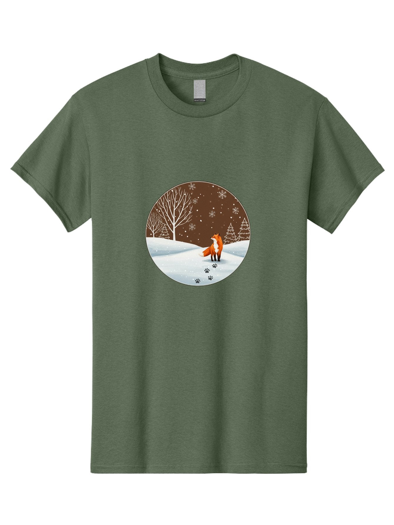 Fox-In-Winter-Scene-1 Men'S Graphic Tee, 100% Cotton, Comfortable Casual Summer Wear, Machine Washable, Vintage Camera, Old Camera, Antique Camera, Black Camera, Classic Photography, Photography Equipment, Nostalgic Device, Film Camera, Baf110 3